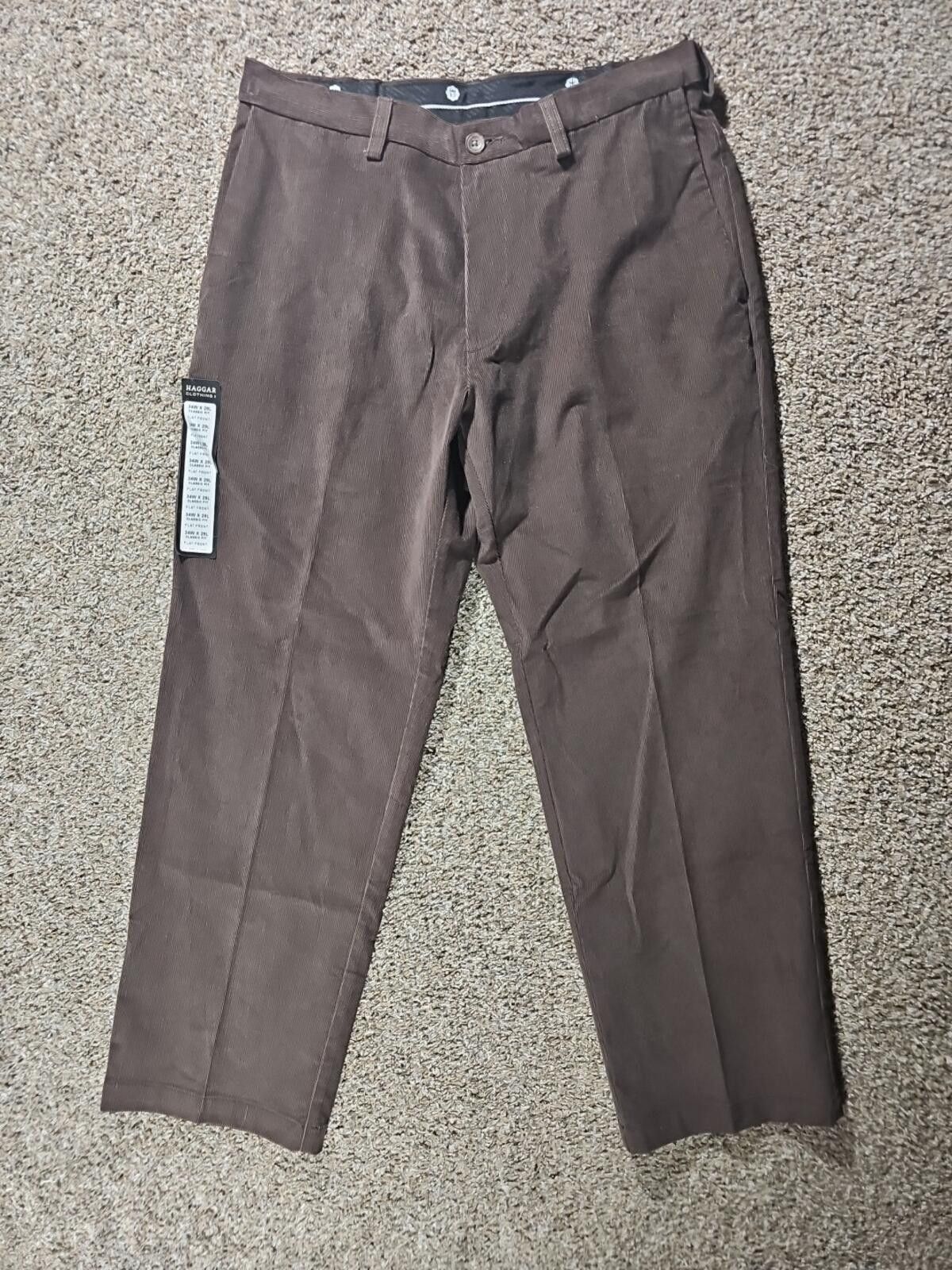 Haggar HAGGAR Classic Fit Brown Corduroy Pants 34x29 NWT NWD Size US 34 / EU 50 - 1 Thumbnail