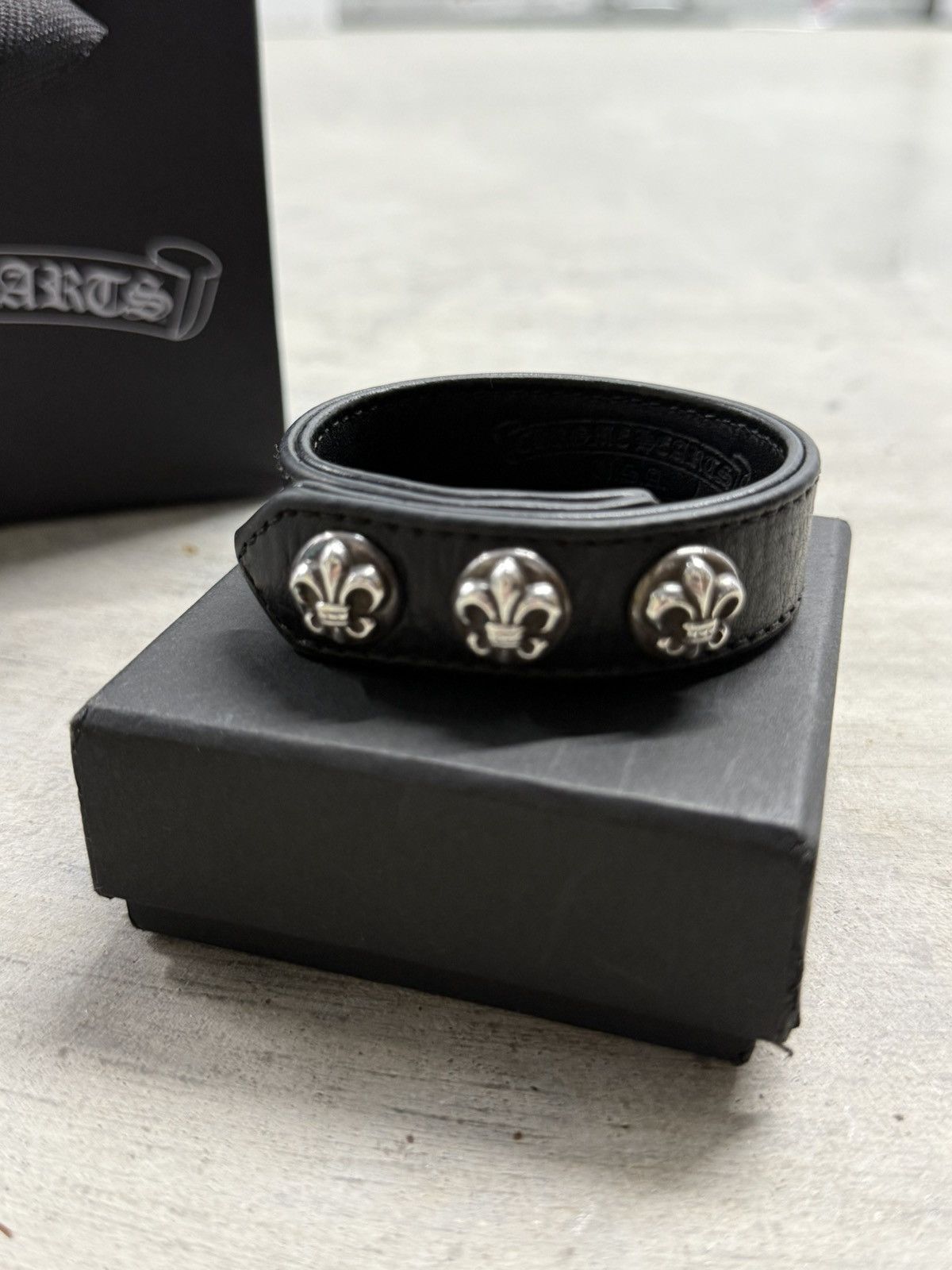 Chrome Hearts Chrome Hearts Adjustable Leather Silver Snap Bracelet Size ONE SIZE - 3 Thumbnail