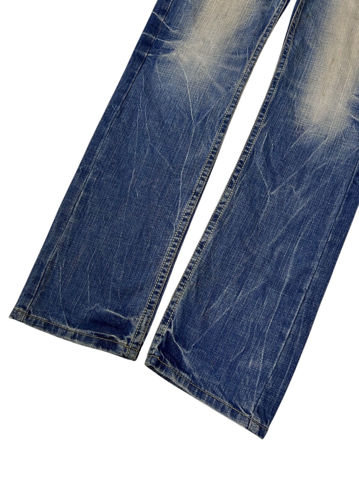 Japanese Brand × Vintage Flare Jeans Embroidered Skull Patch Distressed Denim Size US 32 / EU 48 - 7 Thumbnail