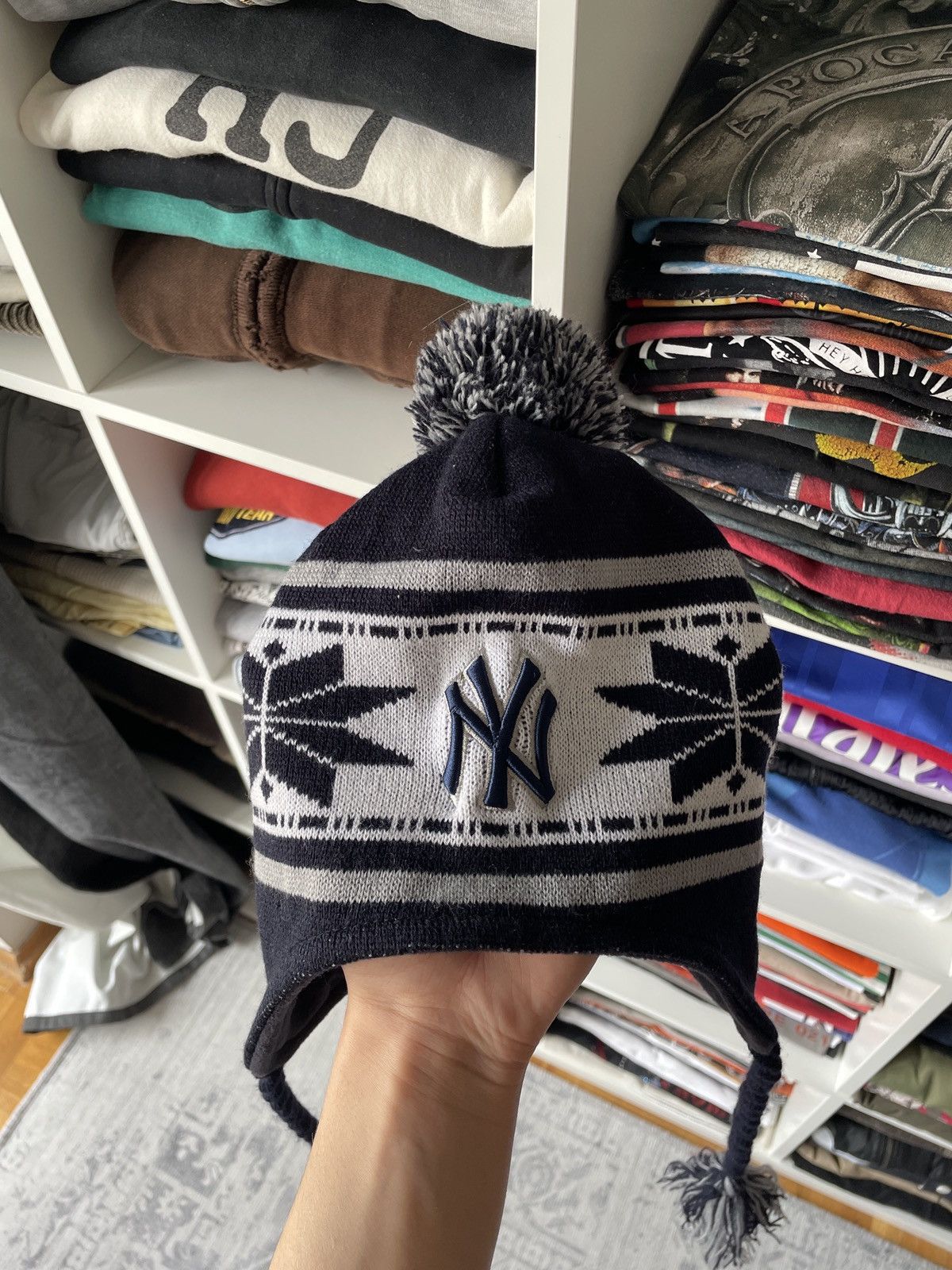 Japanese Brand × New York Yankees × Vintage Vintage New York Yankees Ushanka Hat Big Logo All Over Print Size ONE SIZE - 2 Thumbnail