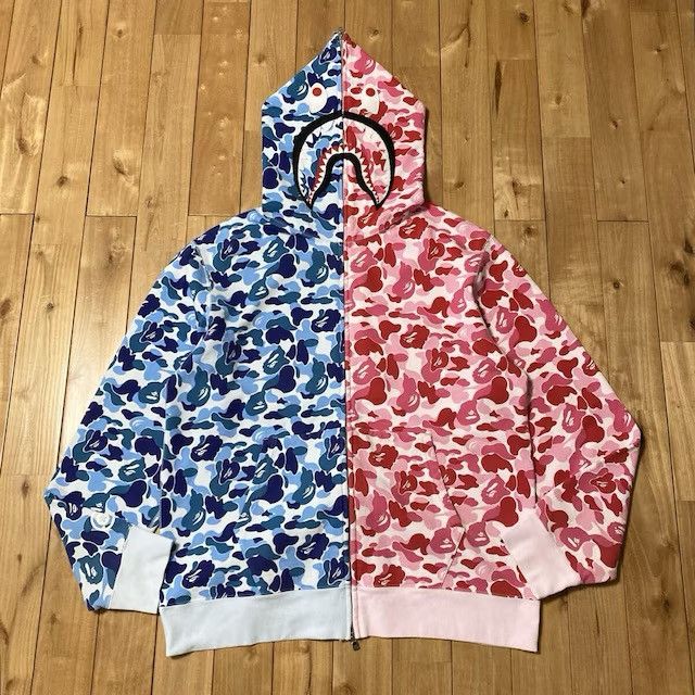 Bape BAPE Separate Shark Full Zip Hoodie ABC CAMO PINK × BLUE APE Size US XXL / EU 58 / 5 - 1 Thumbnail