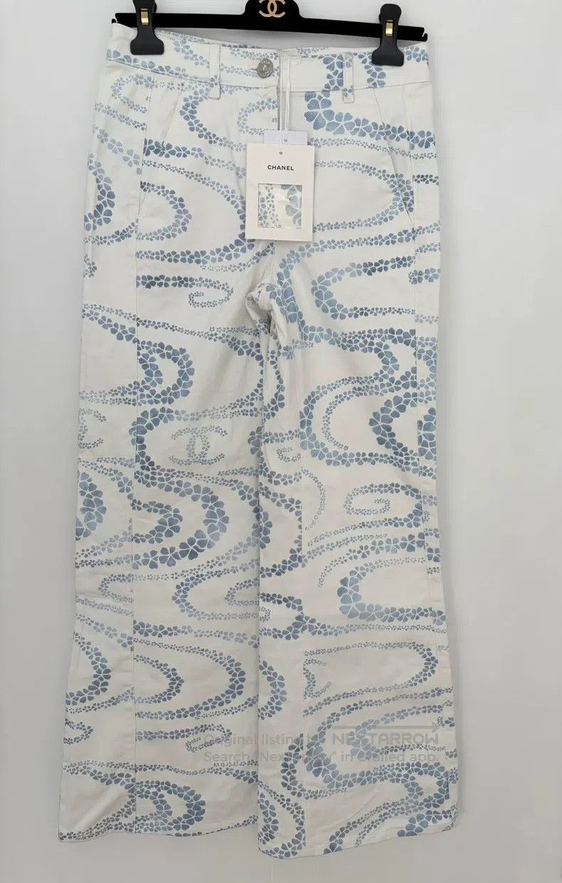 Chanel Chanel White printed jeans Size 24" / US 00 / IT 34 - 1 Thumbnail