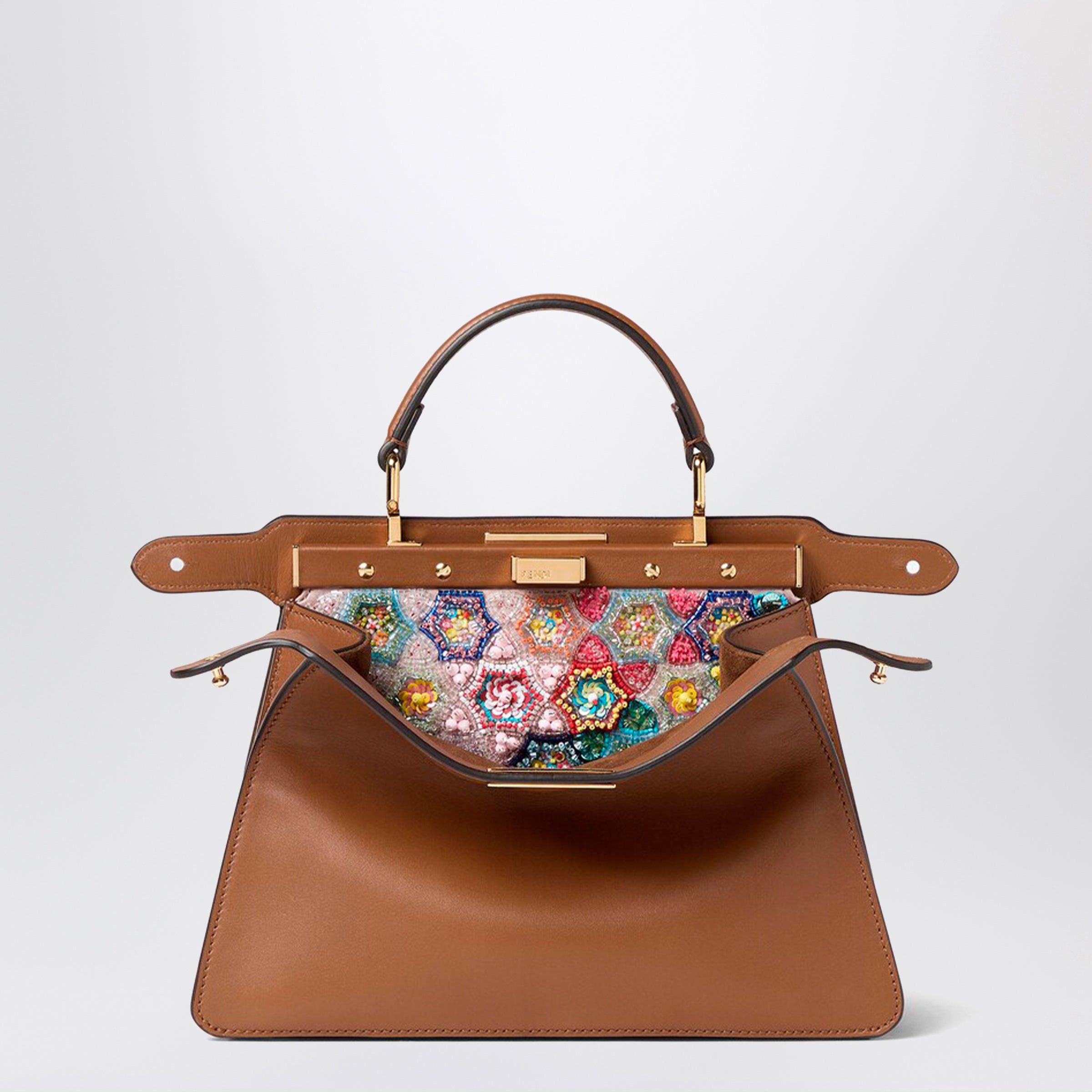Fendi Fendi Iseeu Small Peekaboo Bag In Leather With Multicoloured Beads Size ONE SIZE - 1 Thumbnail