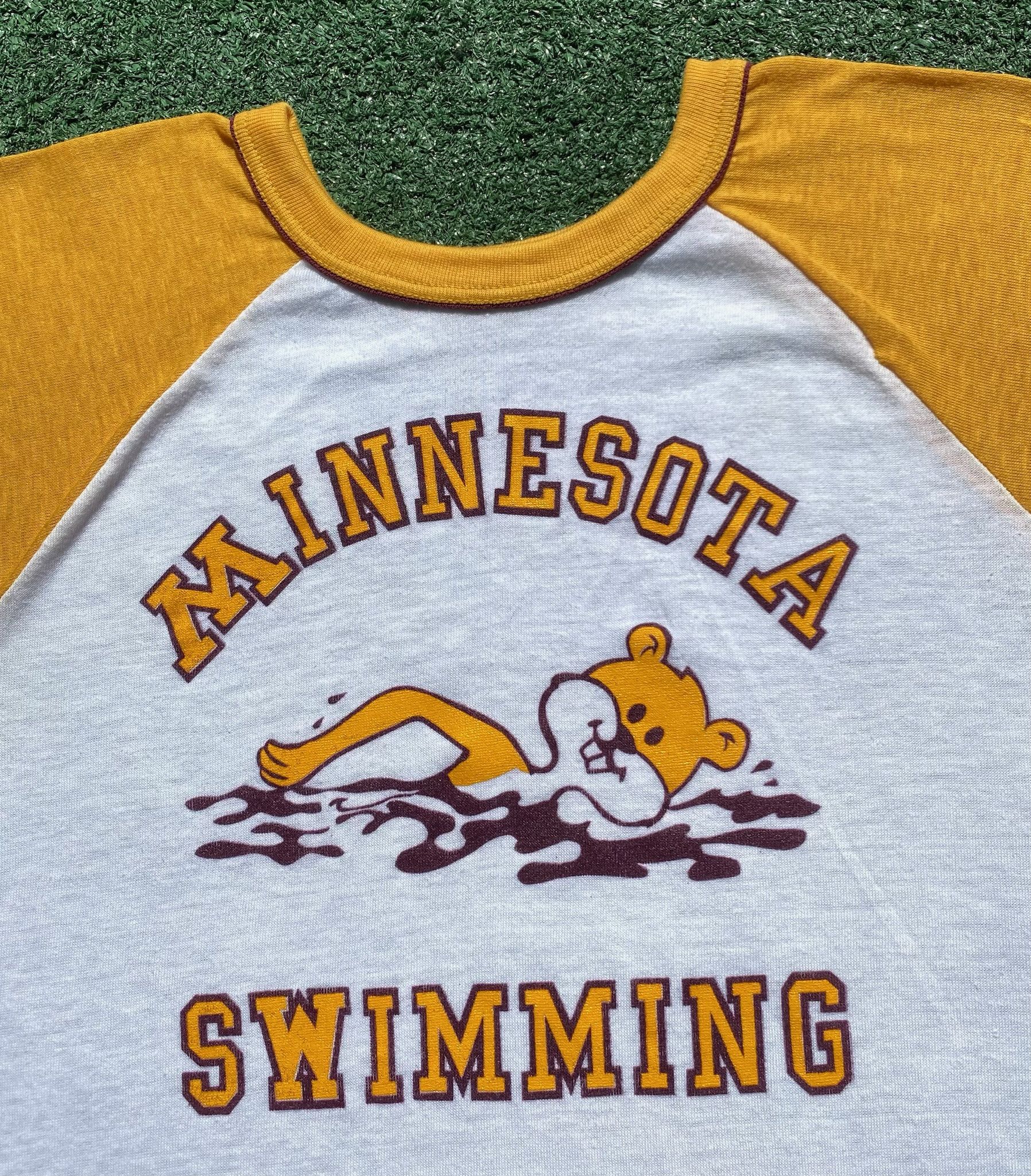 Vintage 70’s Minnesota Gophers Swimming Single Stitch T-Shirt Small Size S / US 4 / IT 40 - 2 Thumbnail