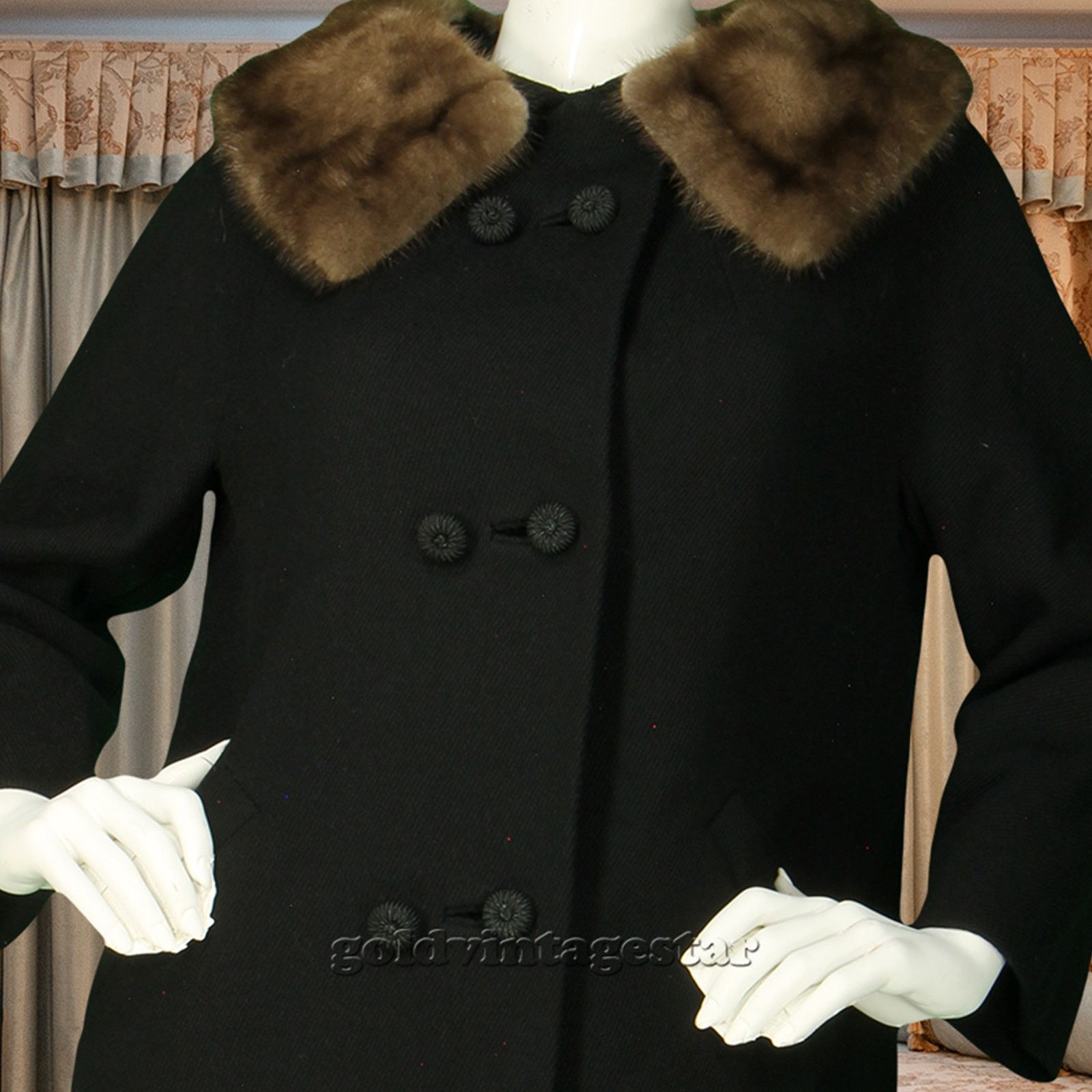 Other 50s Vintage Mink Rockabilly Pin Up Swing Princess Wool Coat Size M / US 6-8 / IT 42-44 - 5 Thumbnail
