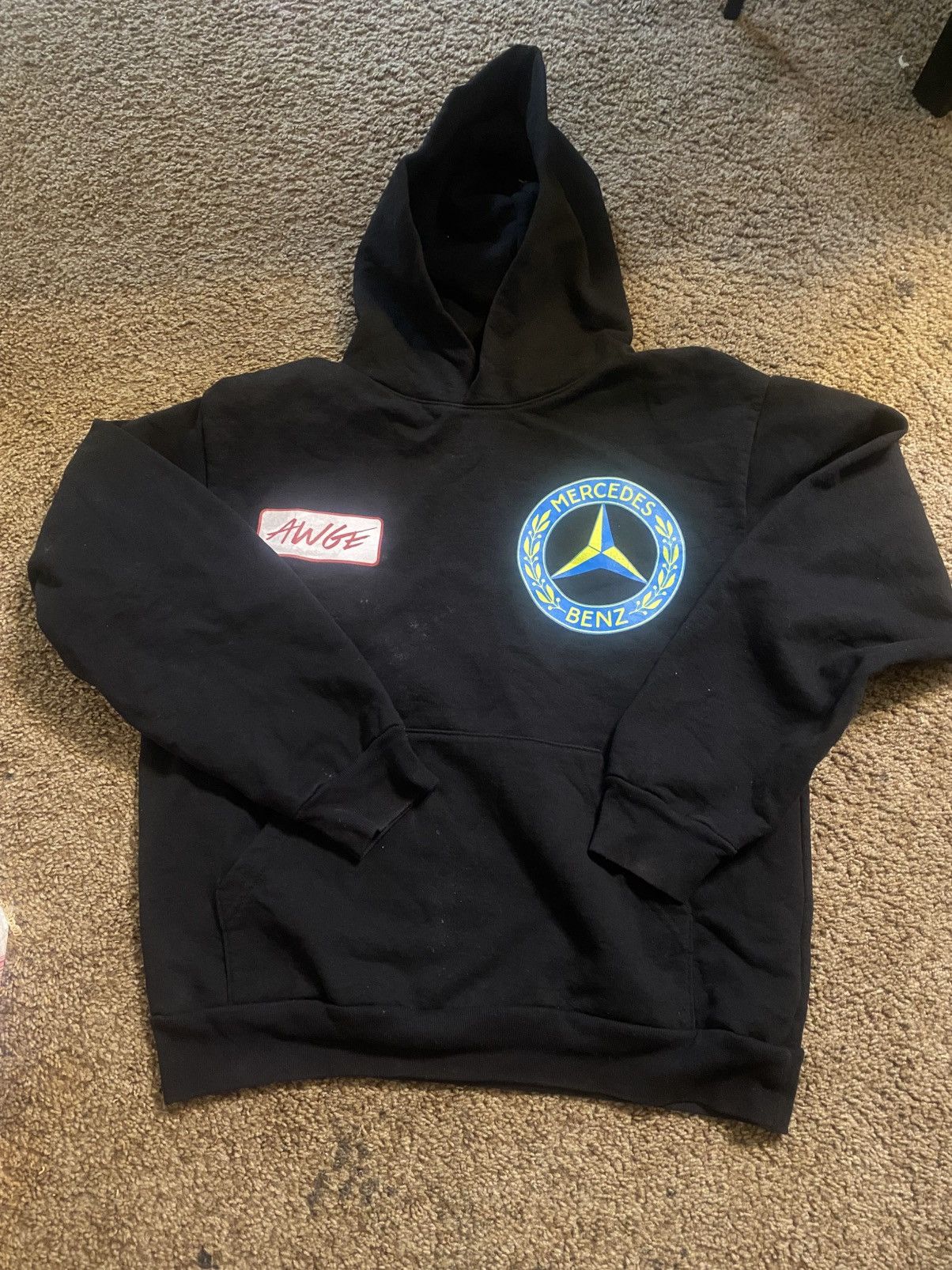 AWEG☆AWGE x Mercedes Benz Black Hoodie☆日本未発売・限定品 AWGE x Mercedes Benz collaboration limited to 500 | Depop