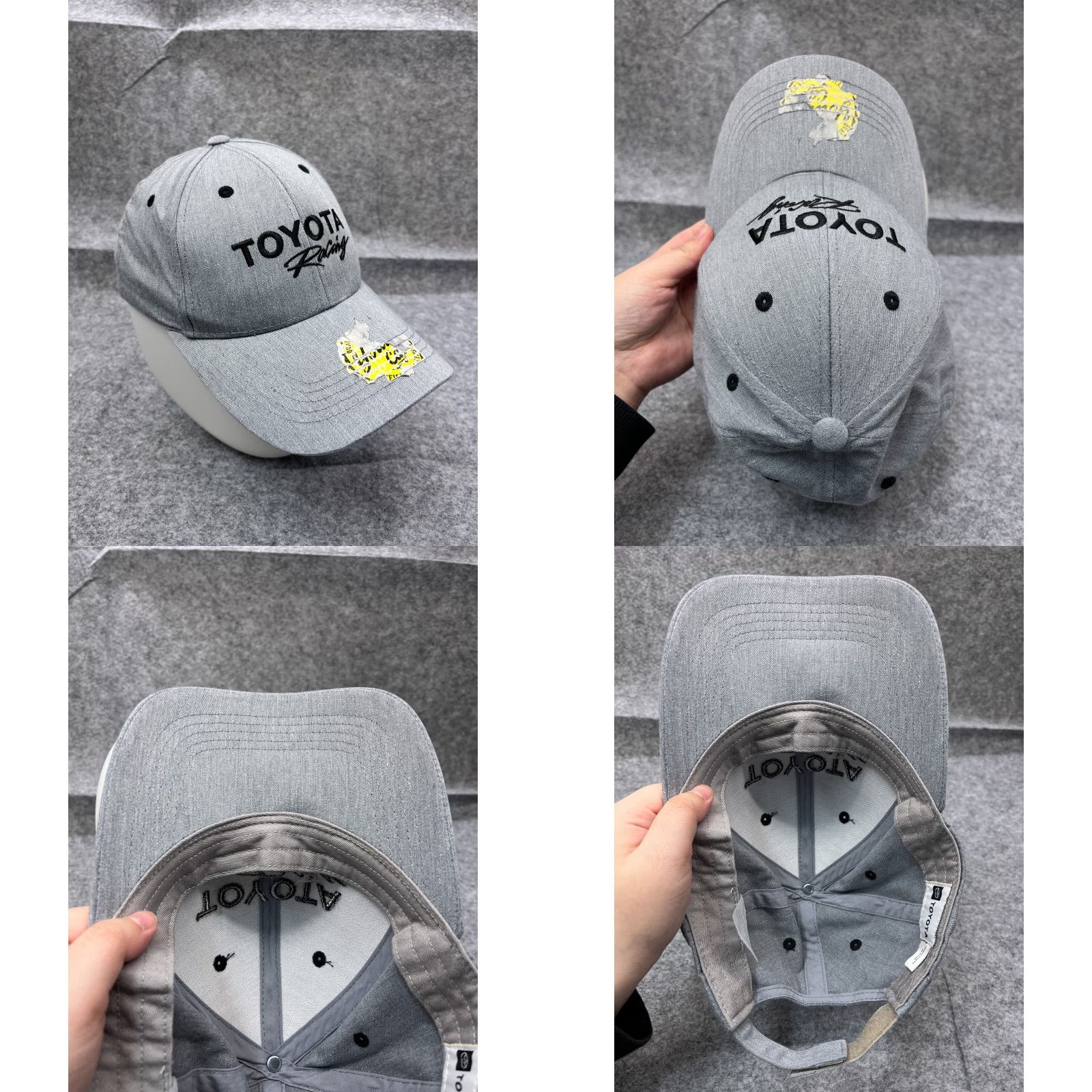 Vintage Toyota Racing Hat Cap Strap Back Adult One Size Gray Cotton Polyester Blend Hat Men Size ONE SIZE - 8 Thumbnail