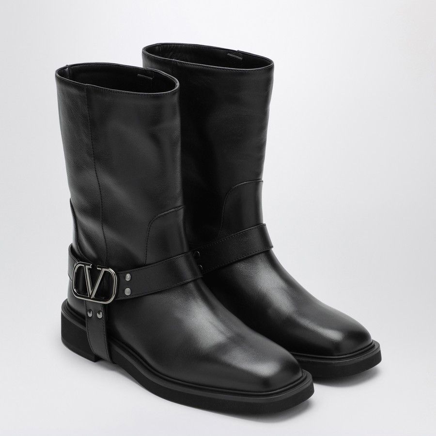 Valentino o1d2blof1024 V Logo Boots in Black Size US 7.5 / IT 37.5 - 2 Thumbnail