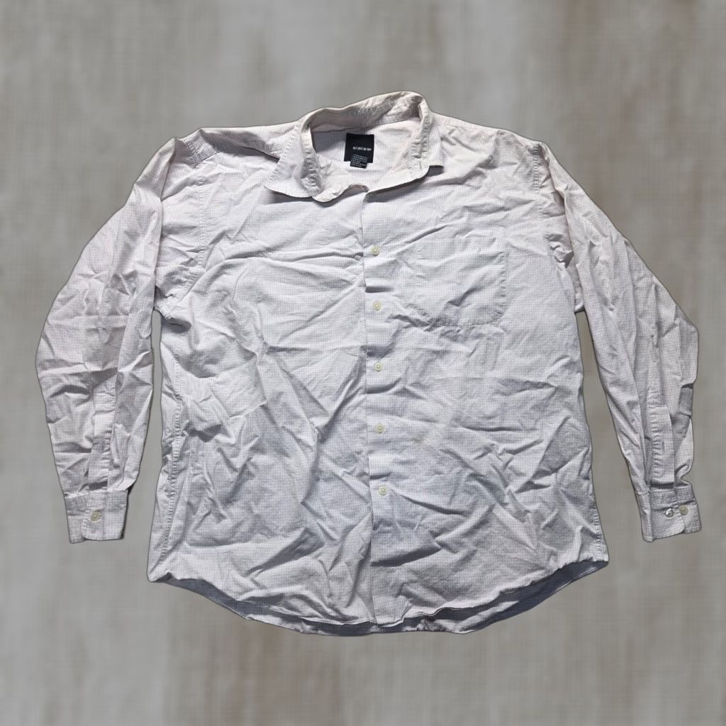 Vintage Slates Shirt Long Sleeve Mens L White Check Button-Up Fashion, Classic, Preppy Size US L / EU 52-54 / 3 - 1 Thumbnail