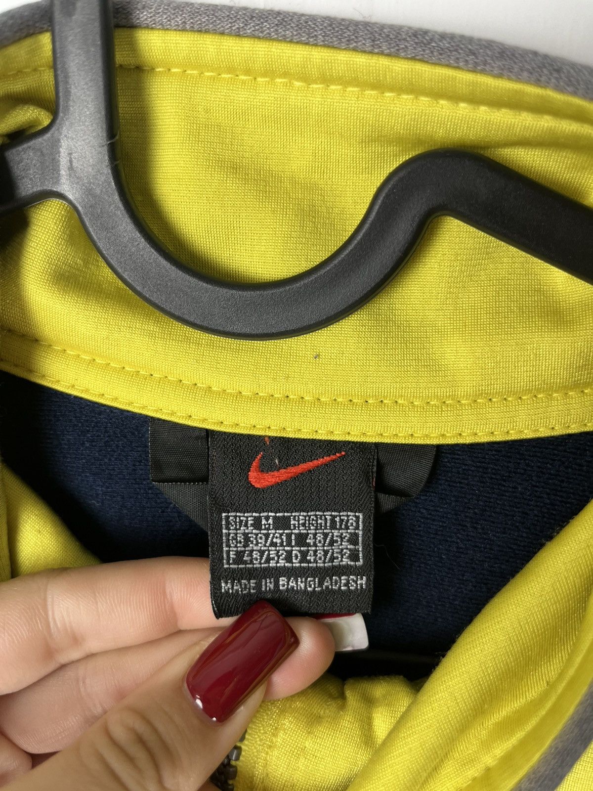 Nike × Vintage Vintage Sport big logo Nike windbreaker in yellow, blue,gray Size US M / EU 48-50 / 2 - 3 Thumbnail