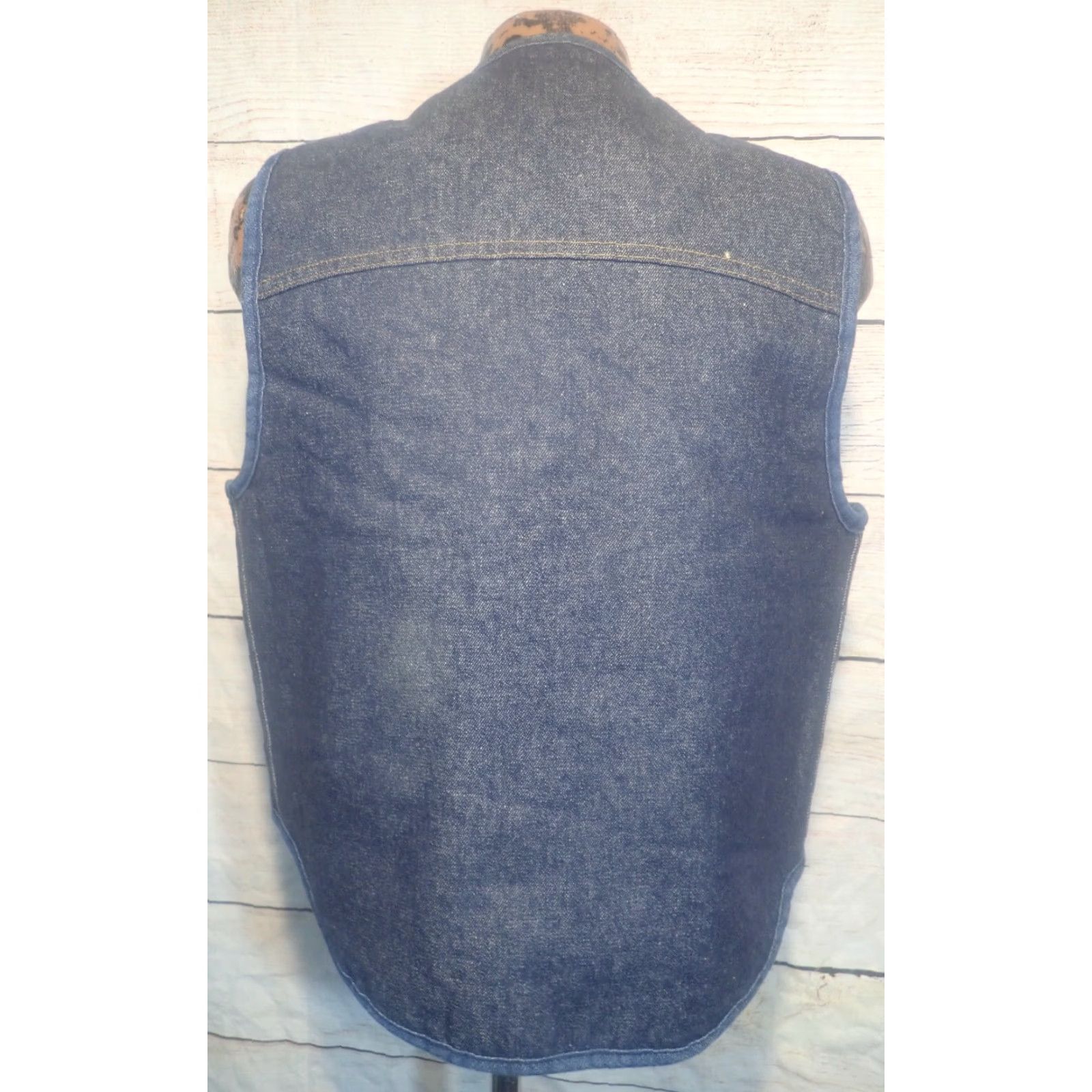 Sears Vintage Roebucks Sears Men’s Denim Trucker Vest USA Blue L Denim Vest Lined Sherpa 80s 90s American USA Vintage Yes Western Size US L / EU 52-54 / 3 - 3 Thumbnail