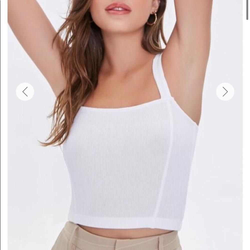 Designer Stylish White Cropped Camisole Top Size M / US 6-8 / IT 42-44 - 5 Thumbnail