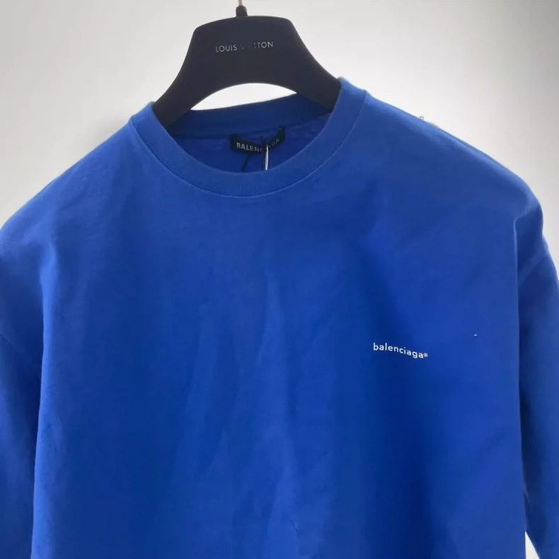 Balenciaga Balenciaga Blue Delete Key Short Sleeves Size US S / EU 44-46 / 1 - 5 Thumbnail
