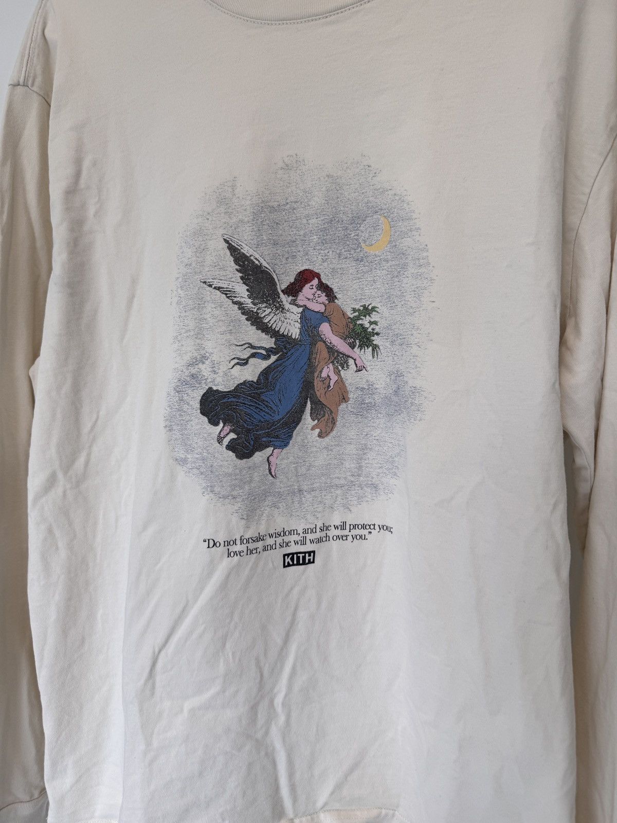 Kith Kith Mens Wisdom Long Sleeve LS Creme Off White Tee Size M Size US M / EU 48-50 / 2 - 2 Thumbnail