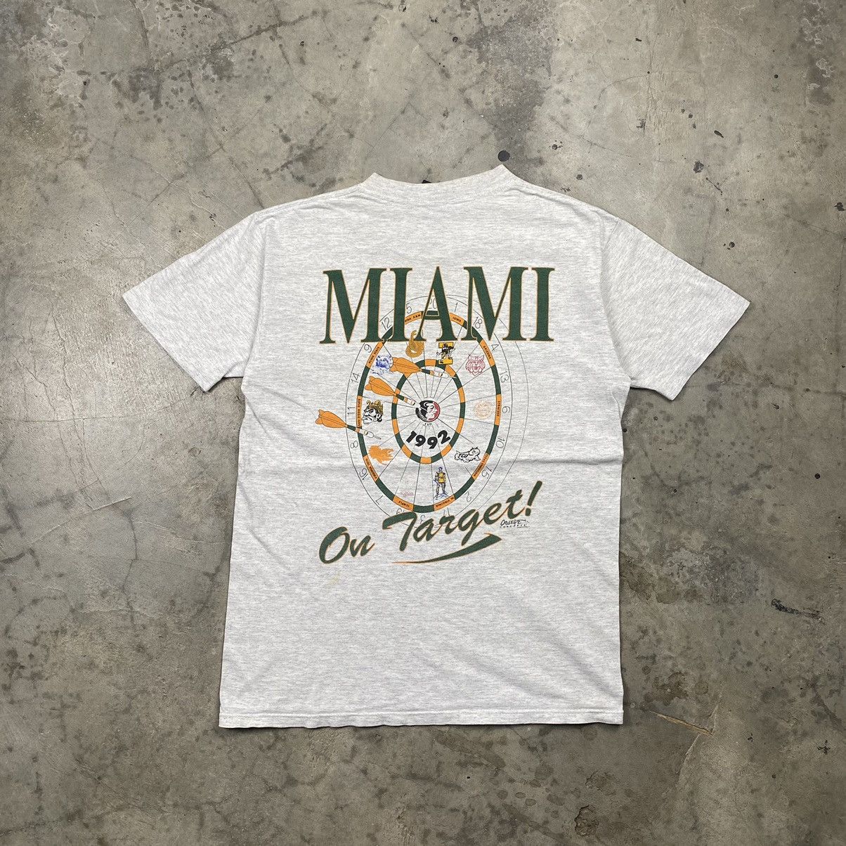 Vintage 90s Miami Dart Sports On Target Tee Size US S / EU 44-46 / 1 - 1 Thumbnail