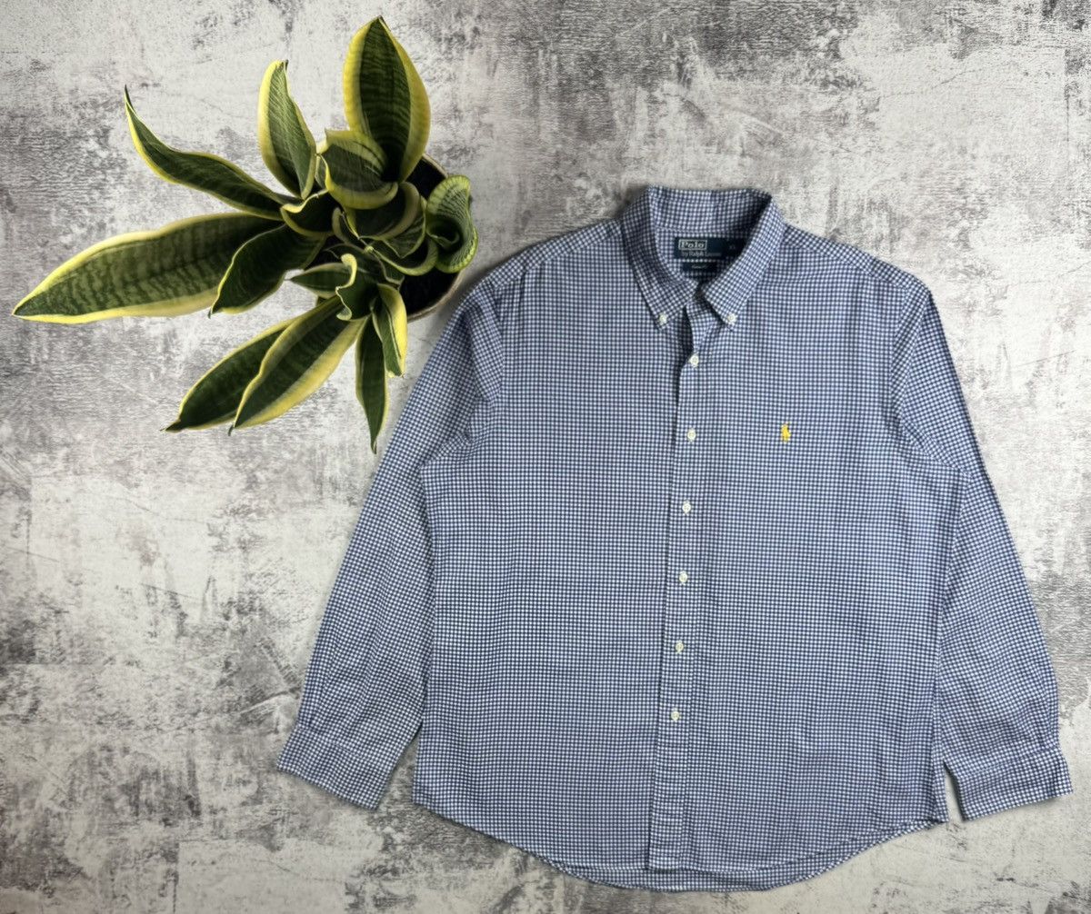 Polo Ralph Lauren Polo Ralph Lauren XL Checked Custom Button Blue Men’s Collar LongSleeve Shirt Size US XL / EU 56 / 4 - 1 Thumbnail