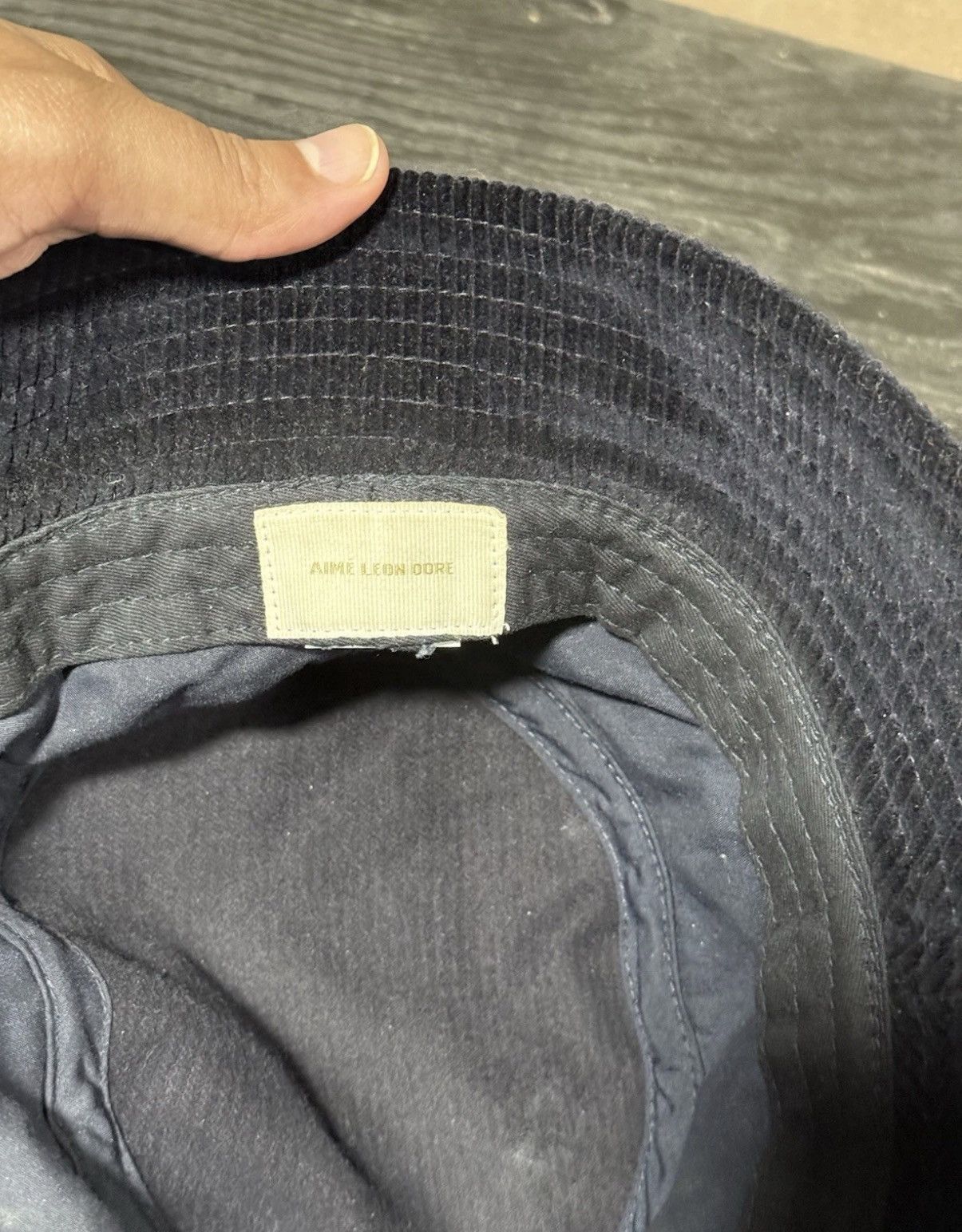 Aime Leon Dore Aime Leon Dore Corduroy Bucket Hat Navy Blue One Size Size ONE SIZE - 4 Thumbnail