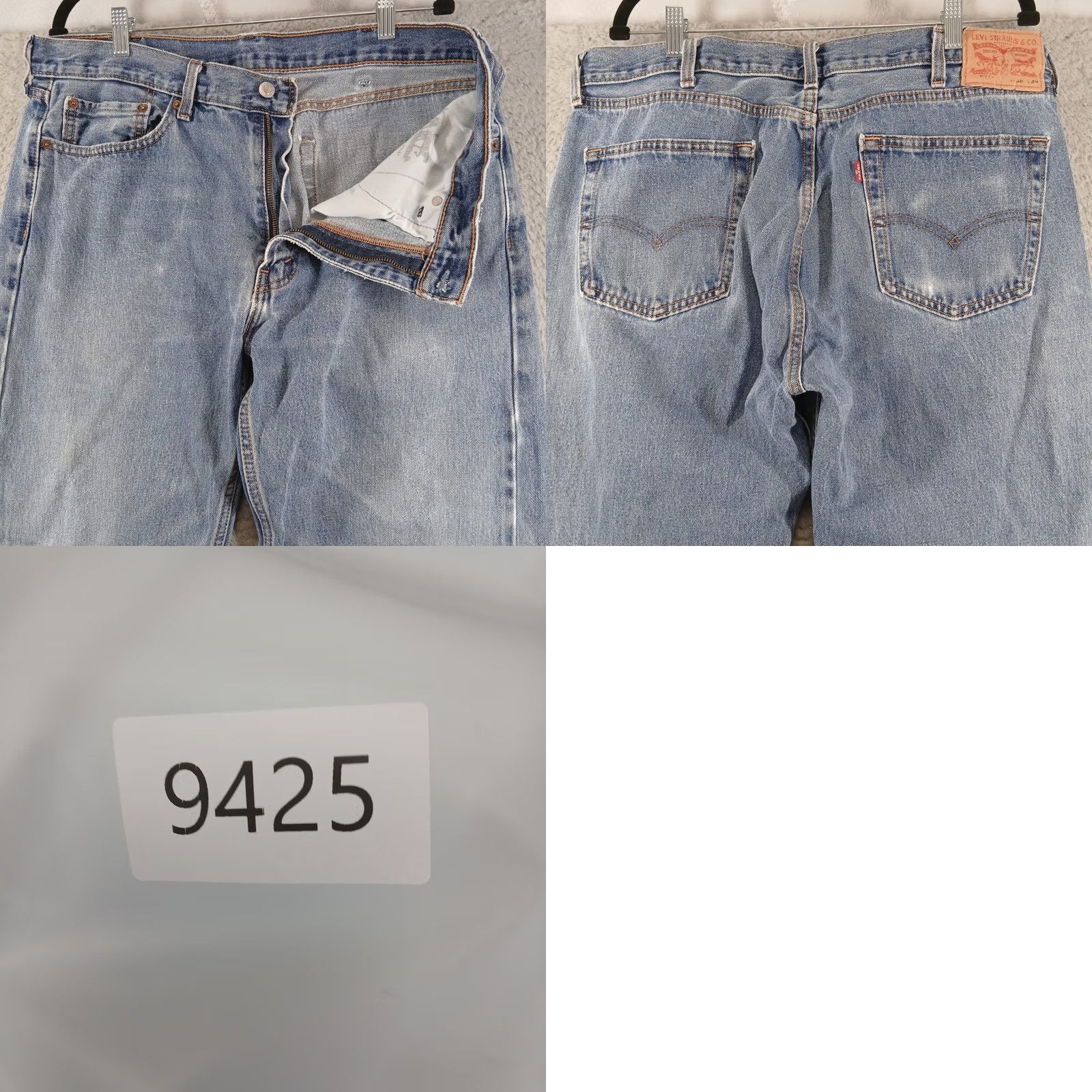 Levi's Levi's 505 Regular Fit Straight Leg Jeans 36x34 Light Wash Men Jeans 5-Pocket Denim Straight Leg 90s Vintage Style Size US 36 / EU 52 - 8 Thumbnail