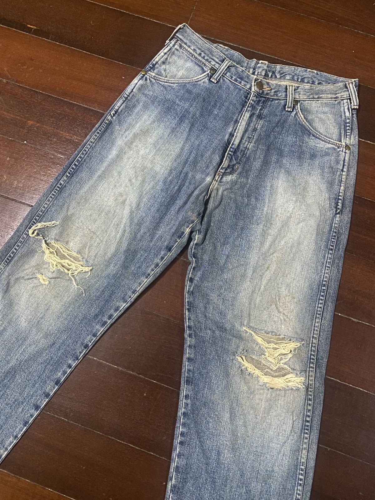Hysteric Glamour 2000s wrangler distressed japan wash denim pants y2k style Size US 33 - 4 Thumbnail