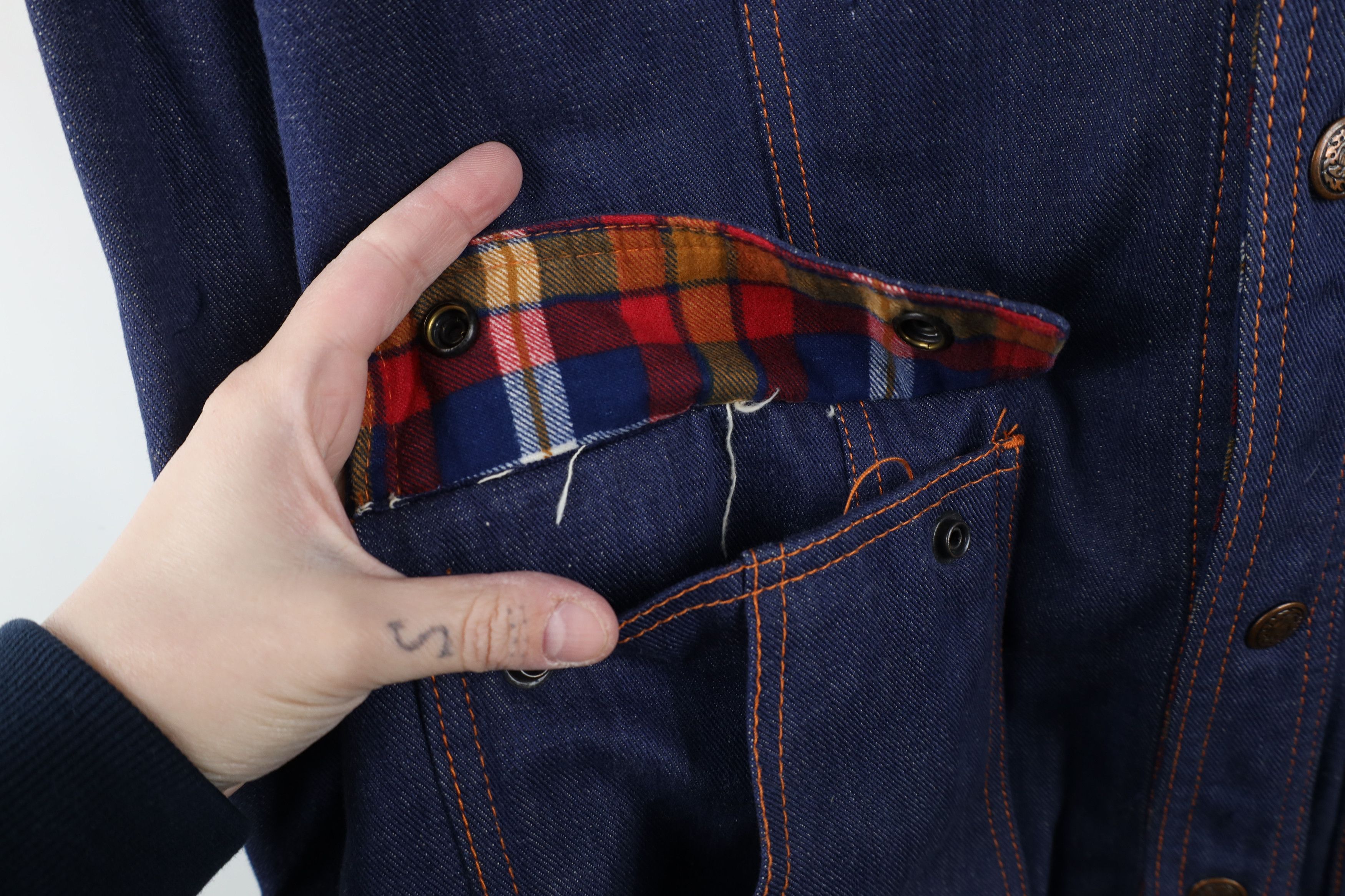Vintage Vintage 60s 70s Streetwear Collar Denim Jean Parka Jacket Size US L / EU 52-54 / 3 - 6 Thumbnail