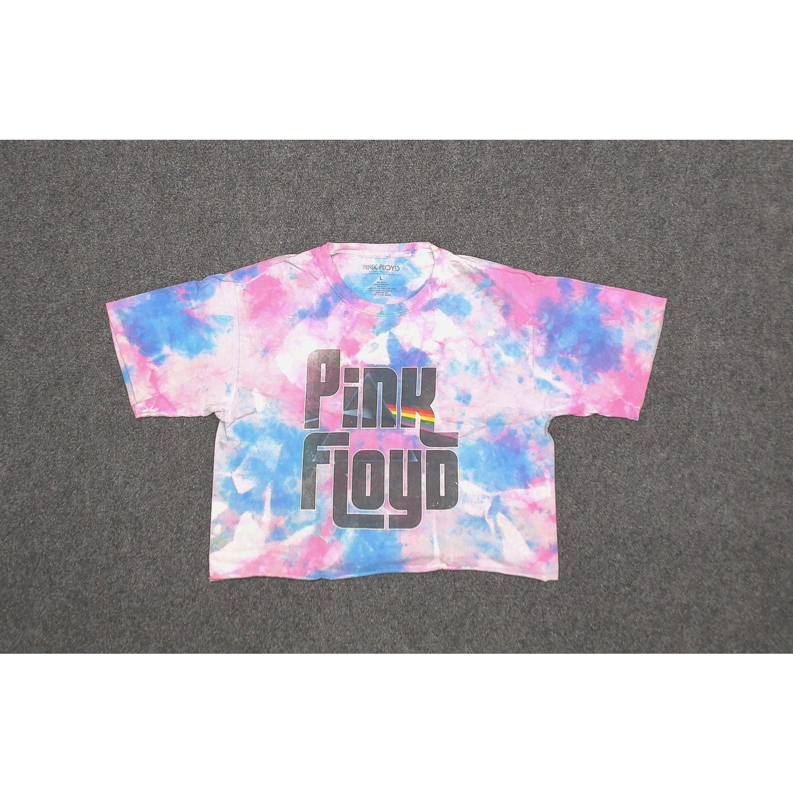Pink Floyd Pink Floyd Reworked Boxy Tie Dye Crop Top Band Tee Size L / US 10 / IT 46 - 3 Thumbnail