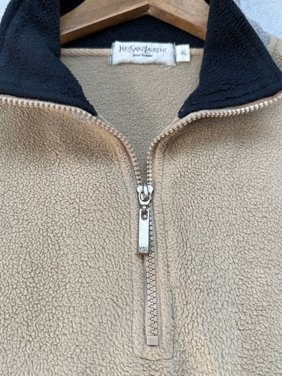 Yves Saint Laurent Yves Saint Laurent Fleece 1/4 Zip Men Distressed Sweatshirt Size US XL / EU 56 / 4 - 10 Thumbnail