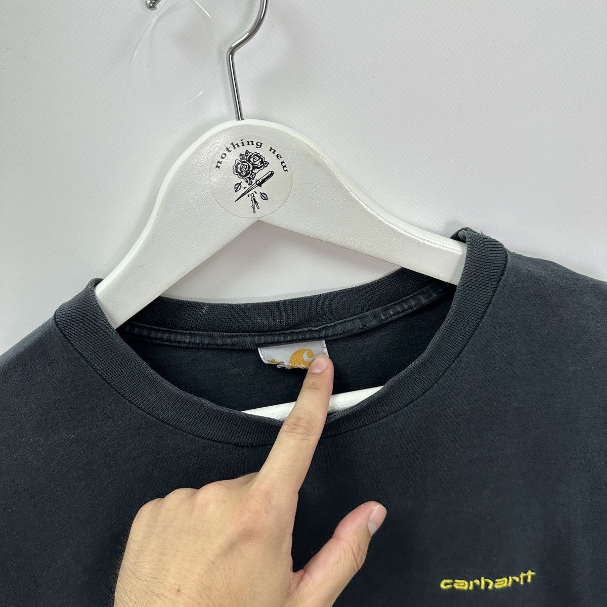 Carhartt Vintage 00s Carhartt Embroidered logo faded tee y2k hype og Size US L / EU 52-54 / 3 - 5 Thumbnail
