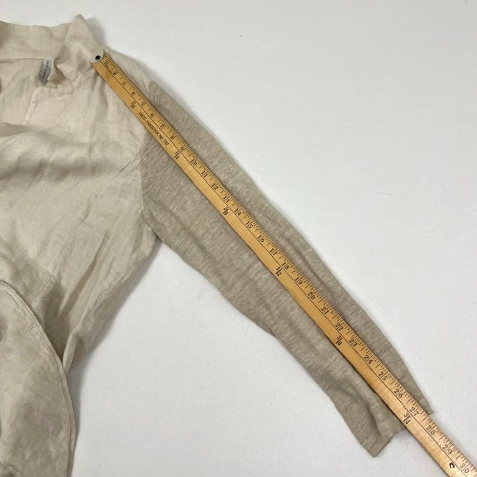 Vintage Ingrid Munt Blouse Womens Large Brown 100% Linen Layering Lagenlook Sustainable Size L / US 10 / IT 46 - 5 Thumbnail