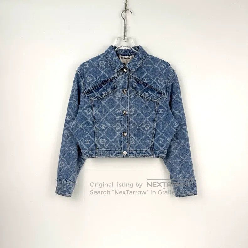 Chanel Chanel Washed blue classic full logo denim jacket Size XS / US 0-2 / IT 36-38 - 3 Thumbnail