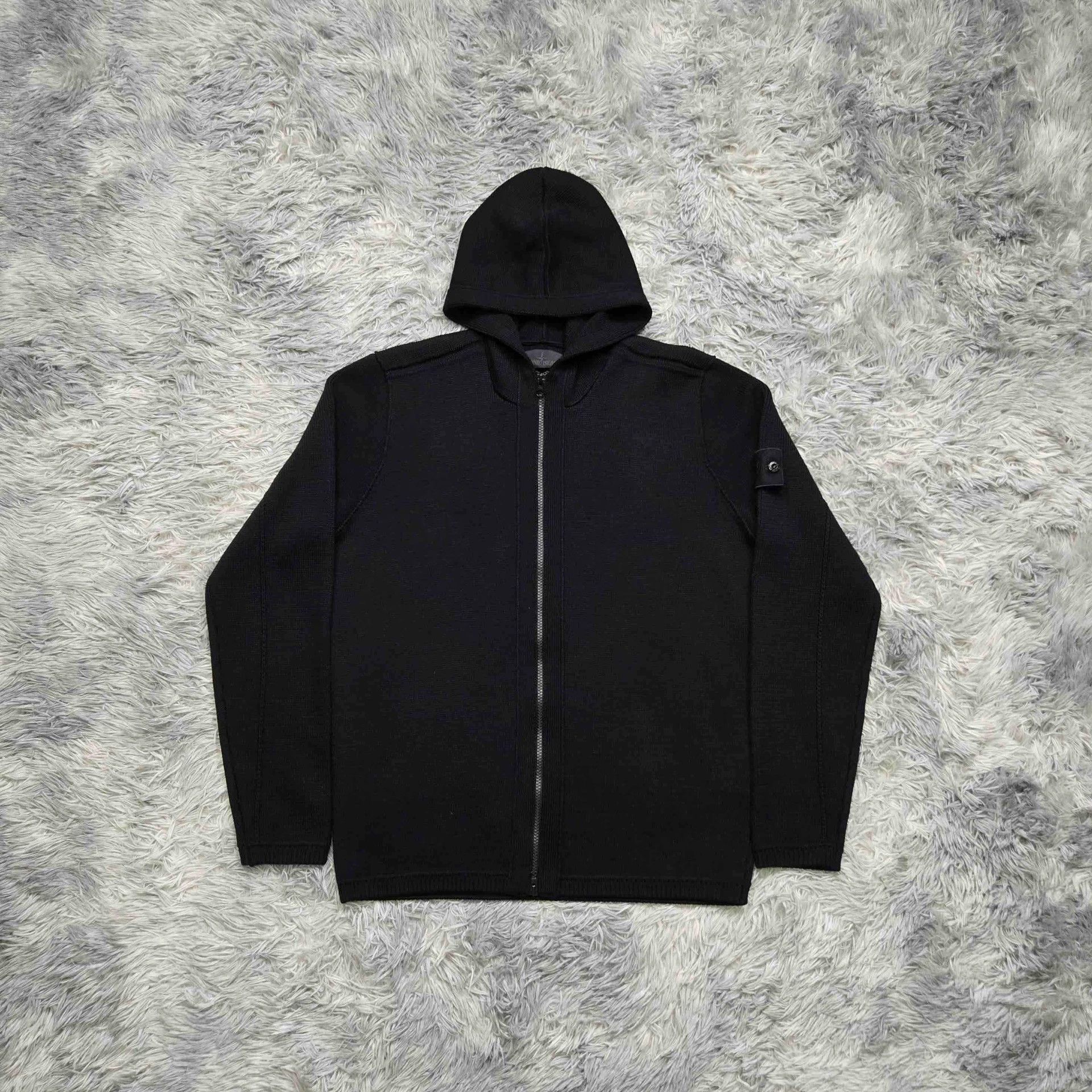 Stone Island stone island black wool zip hoodie sweatshirt Size US L / EU 52-54 / 3 - 1 Thumbnail