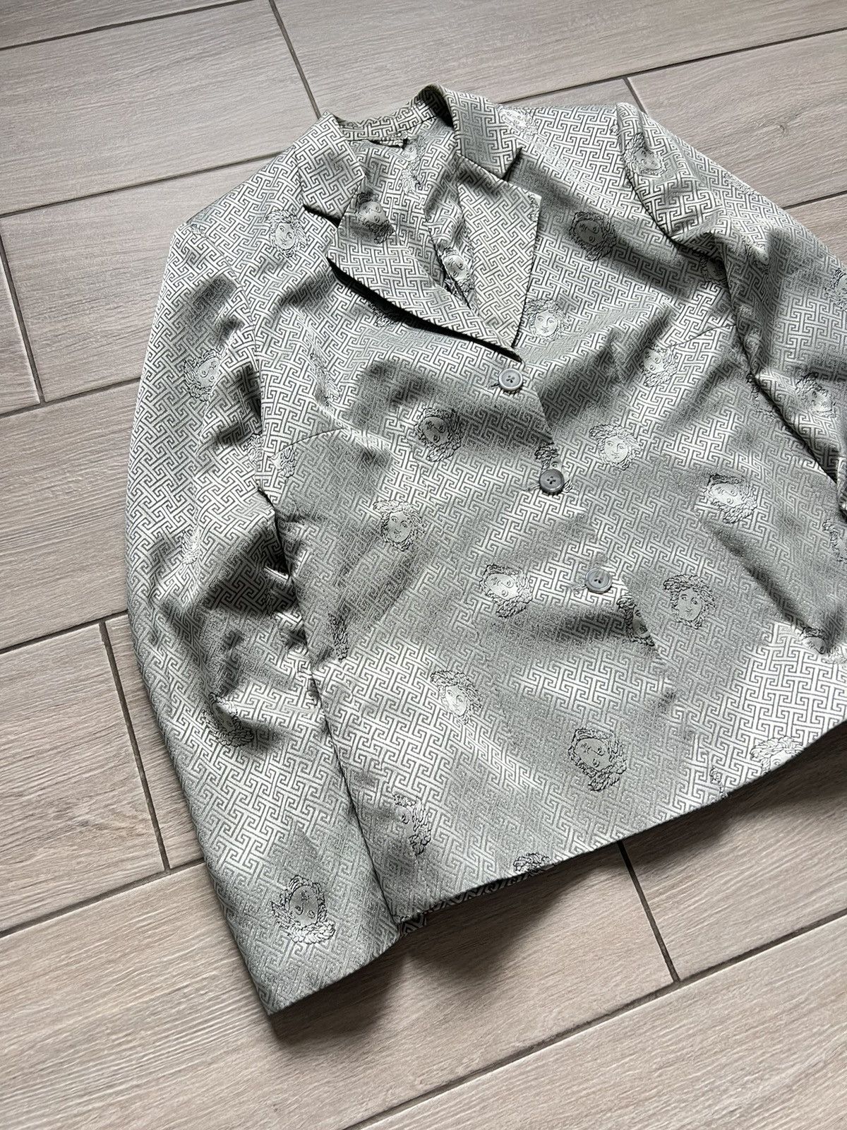 Versace Vintage Versace Blazer Pants Suits Monogram Archive Silver Size L / US 10 / IT 46 - 5 Thumbnail