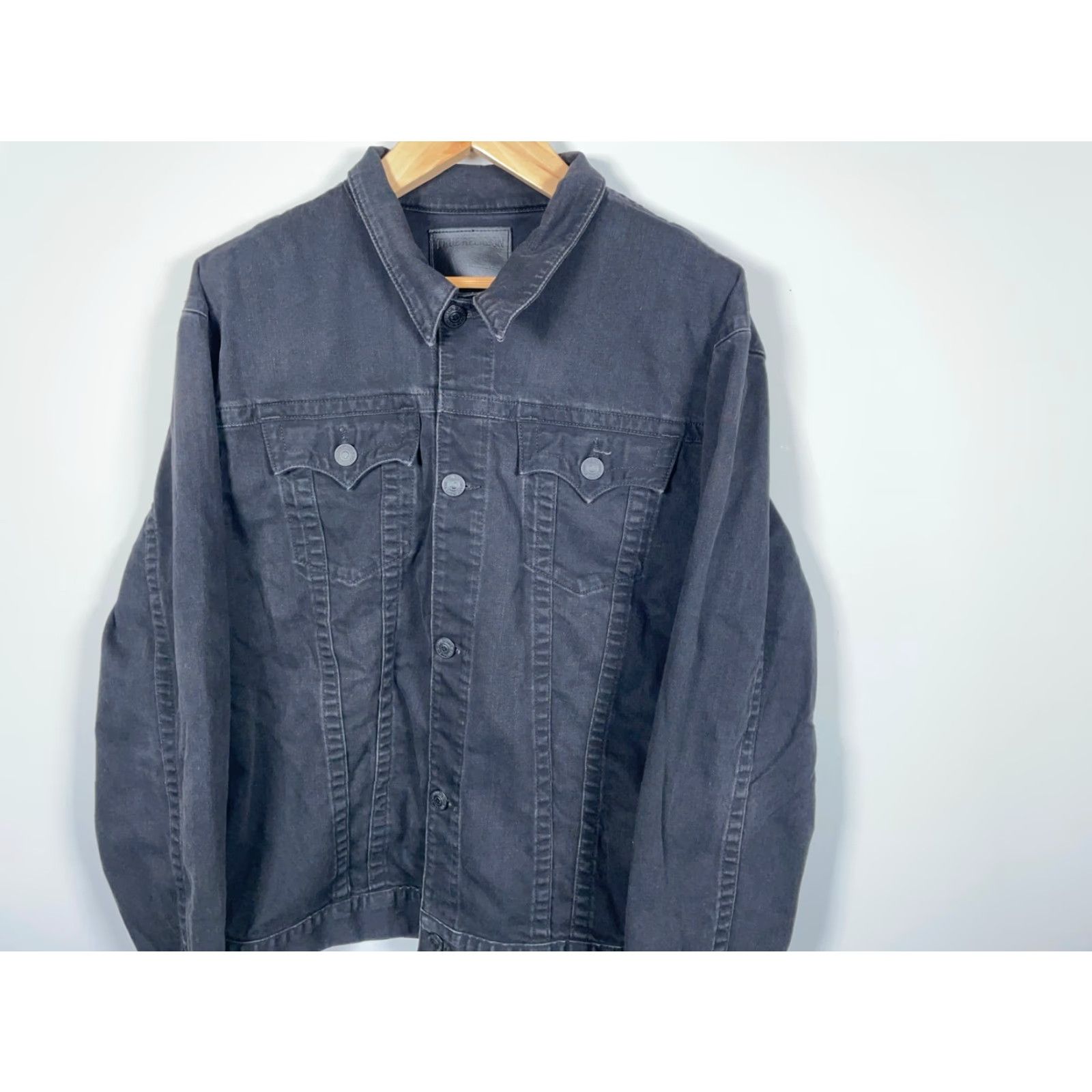 True Religion VINTAGE True Religion Danny Slim Fit Denim Trucker Jacket Men's 3XL (Fits XL) Black Size US XL / EU 56 / 4 - 4 Thumbnail