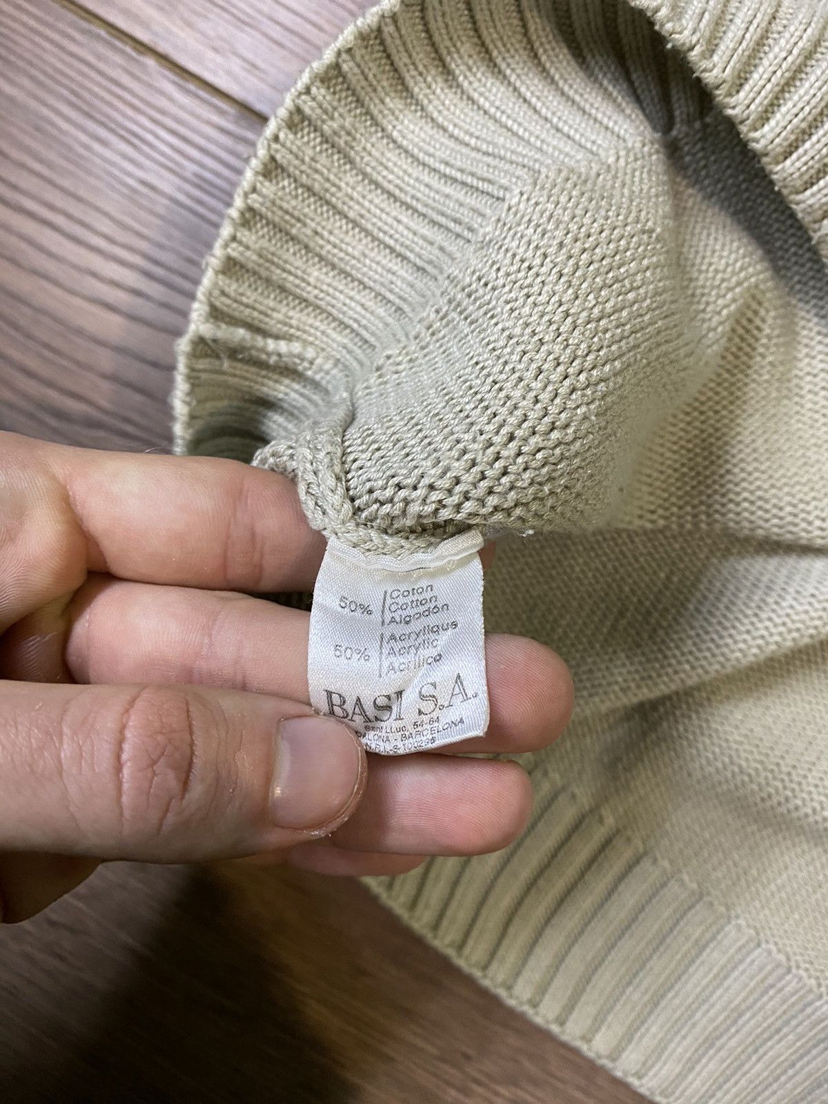 Lacoste × Vintage Vintage Lacoste Classic Knit Sweater Beige Size 6 Size US XL / EU 56 / 4 - 7 Thumbnail