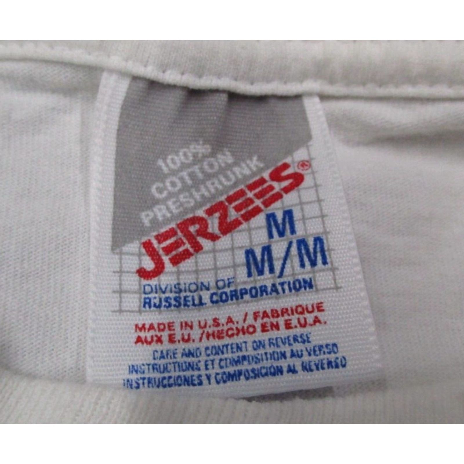 Jerzees VINTAGE Alaska T-Shirt Men Medium White Jerzees Wolf Graphic 90s Retro Animal Logo Size US M / EU 48-50 / 2 - 3 Thumbnail