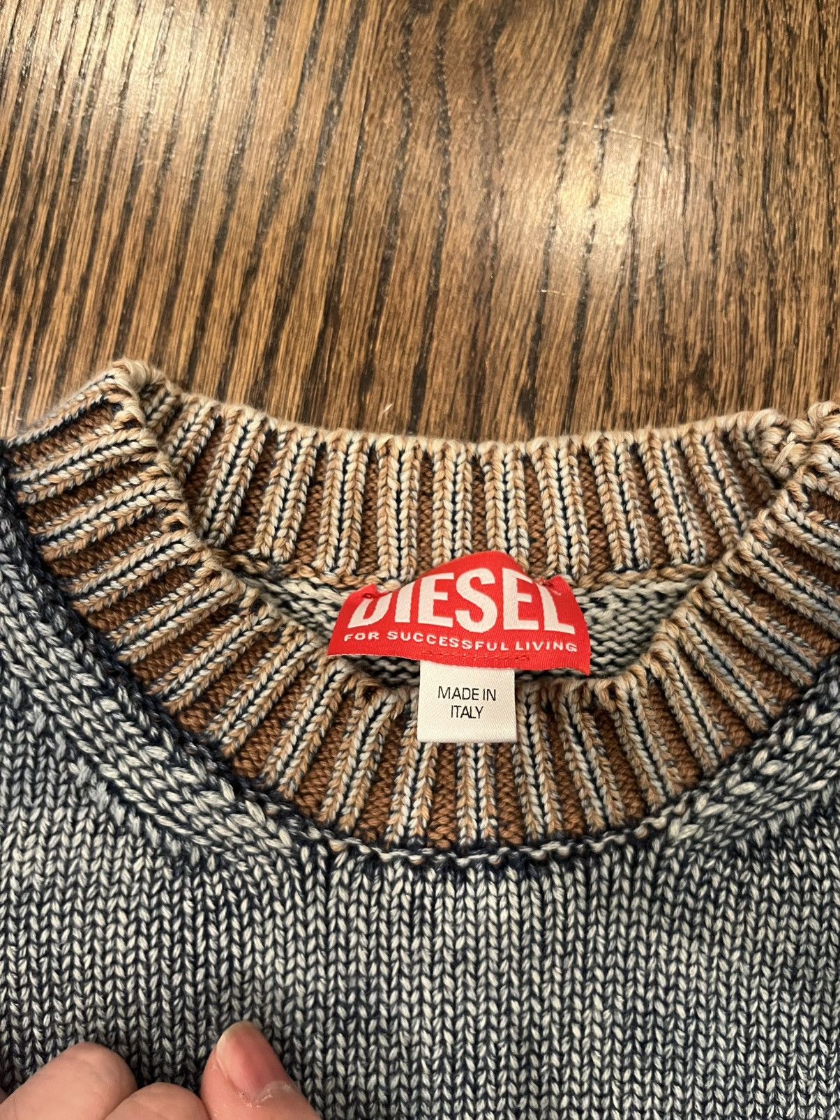 Diesel Diesel Delos Stonewashed Distressed Sweater Size US XS / EU 42 / 0 - 3 Thumbnail