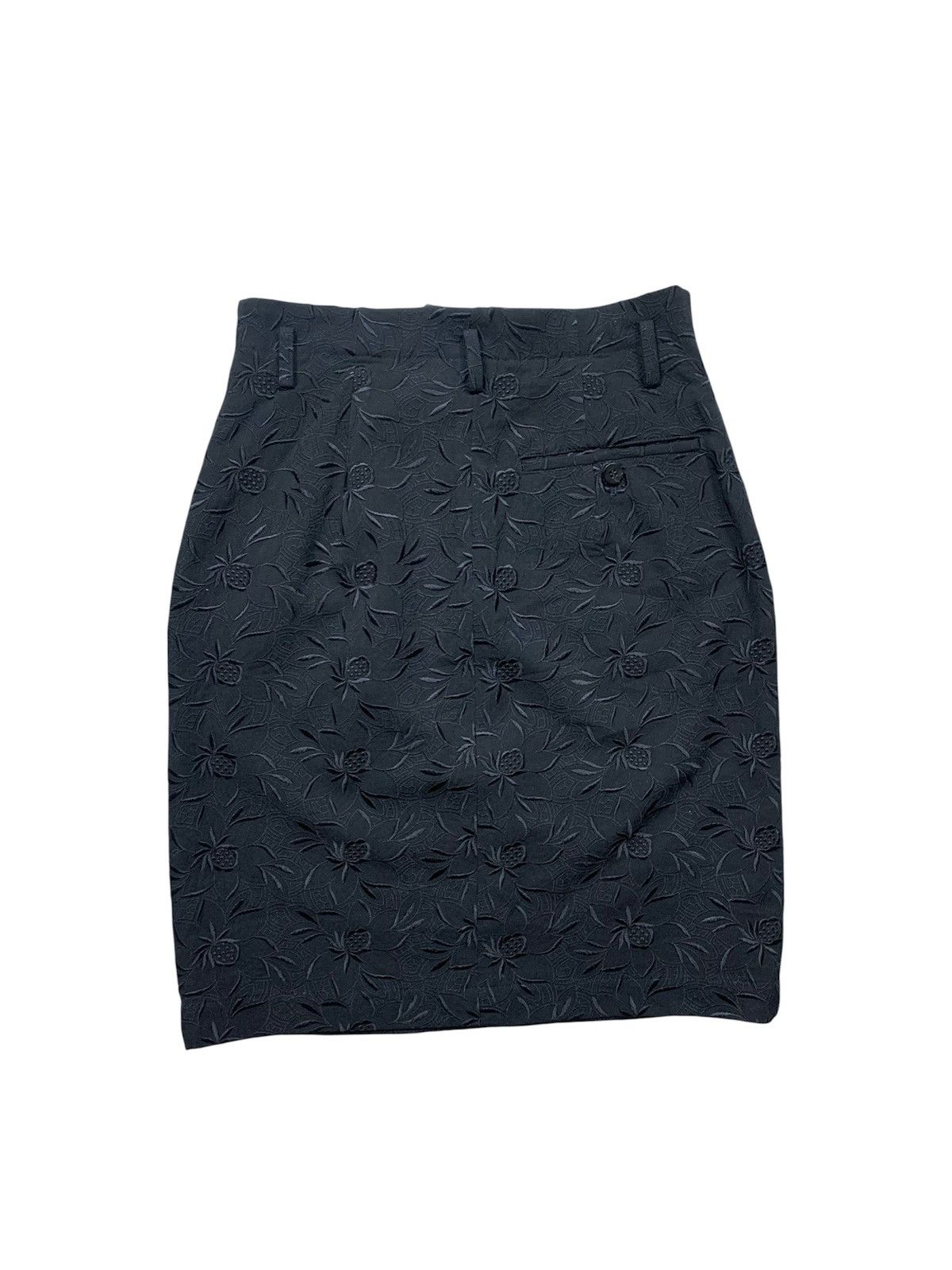 Tricot Comme des Garcons 80s tricot COMME des GARCONS thigt skirt with embroidery Size 26" / US 2 / IT 38 - 2 Thumbnail