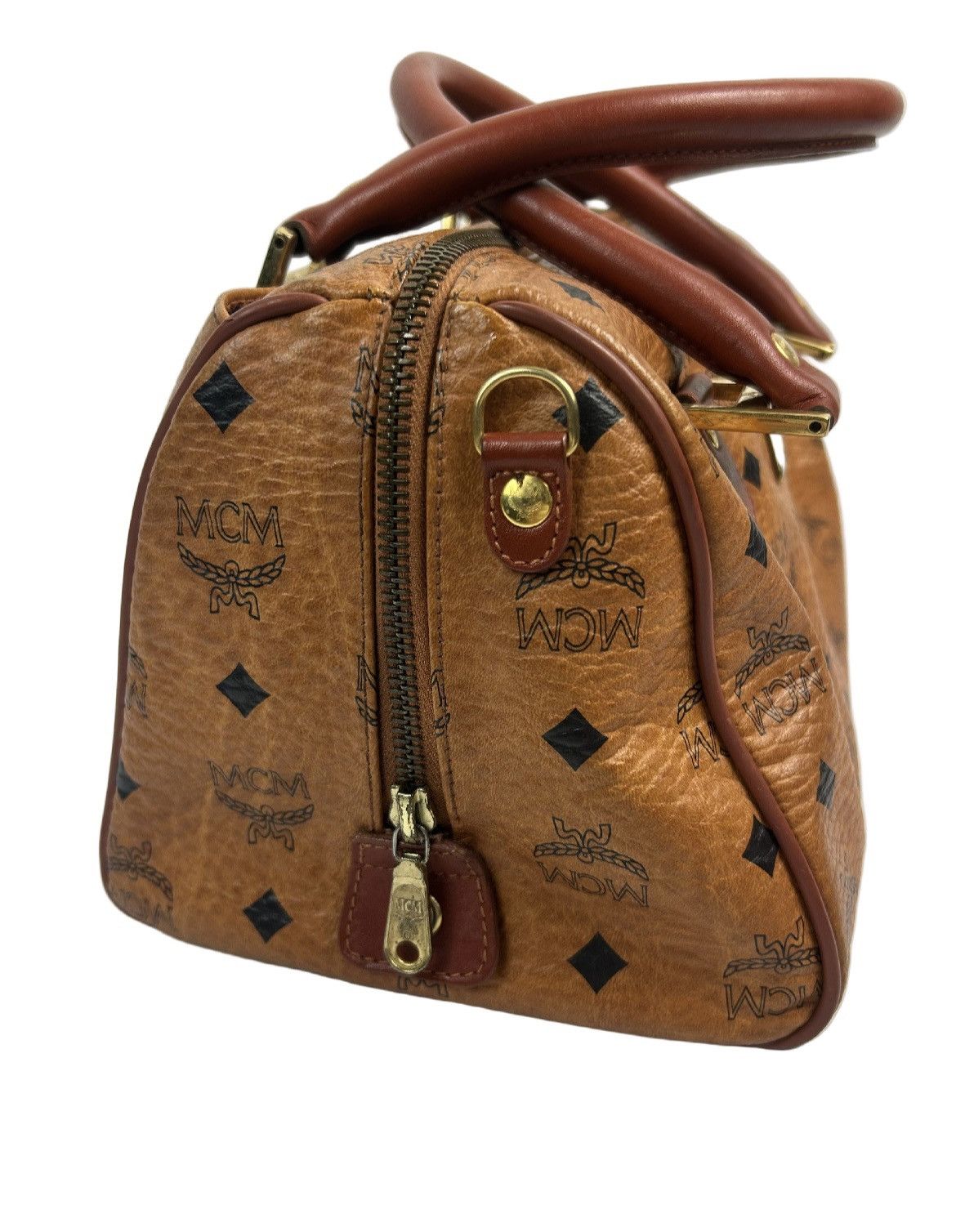 MCM MCM Cognac Leather Boston Bag Size ONE SIZE - 4 Thumbnail