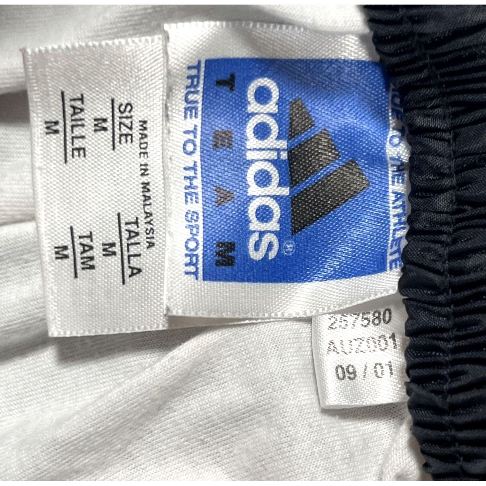 Adidas VINTAGE Adidas Tearaway Track Pants Mens M Black 3-Stripes Snap Sides 2001 Adidas Team Mens Track Pants Size US 31 - 4 Thumbnail
