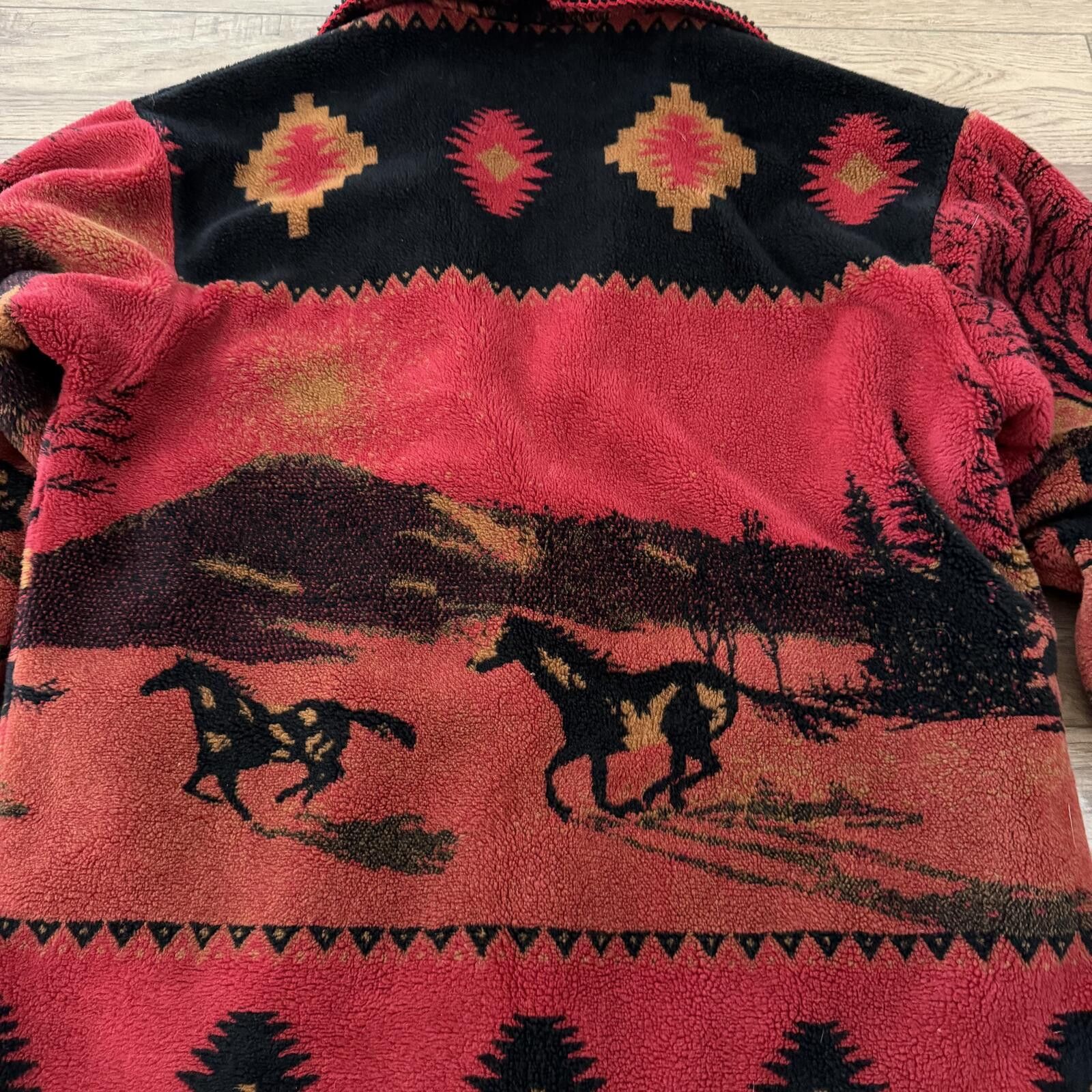 Other Vintage Southwestern Horse Animal Fleece AOP Aztec Jacket Size US L / EU 52-54 / 3 - 8 Thumbnail
