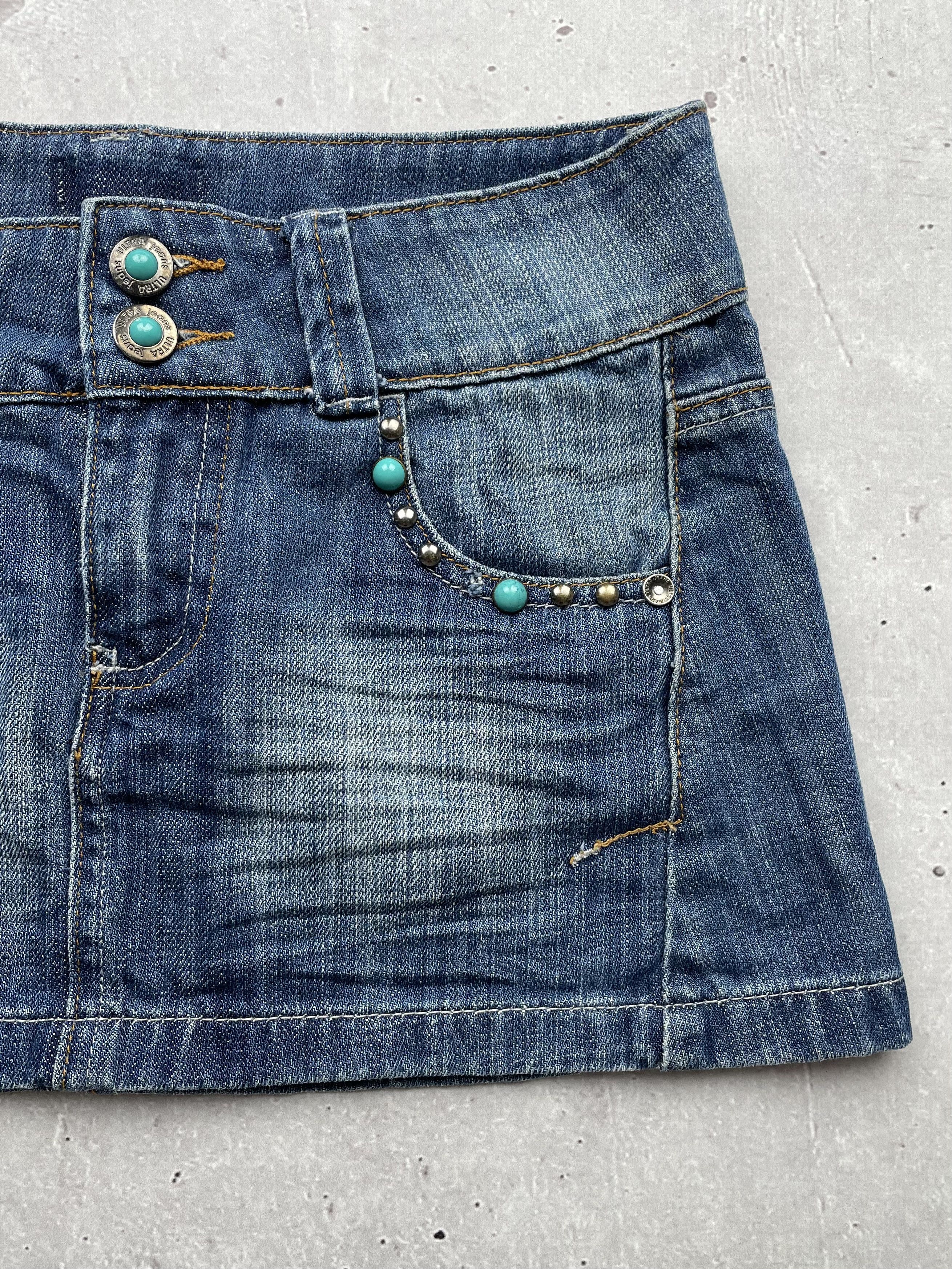 Japanese Brand × Vintage Vintage Zipped Jeans Mini Skirt Size 26" / US 2 / IT 38 - 3 Thumbnail
