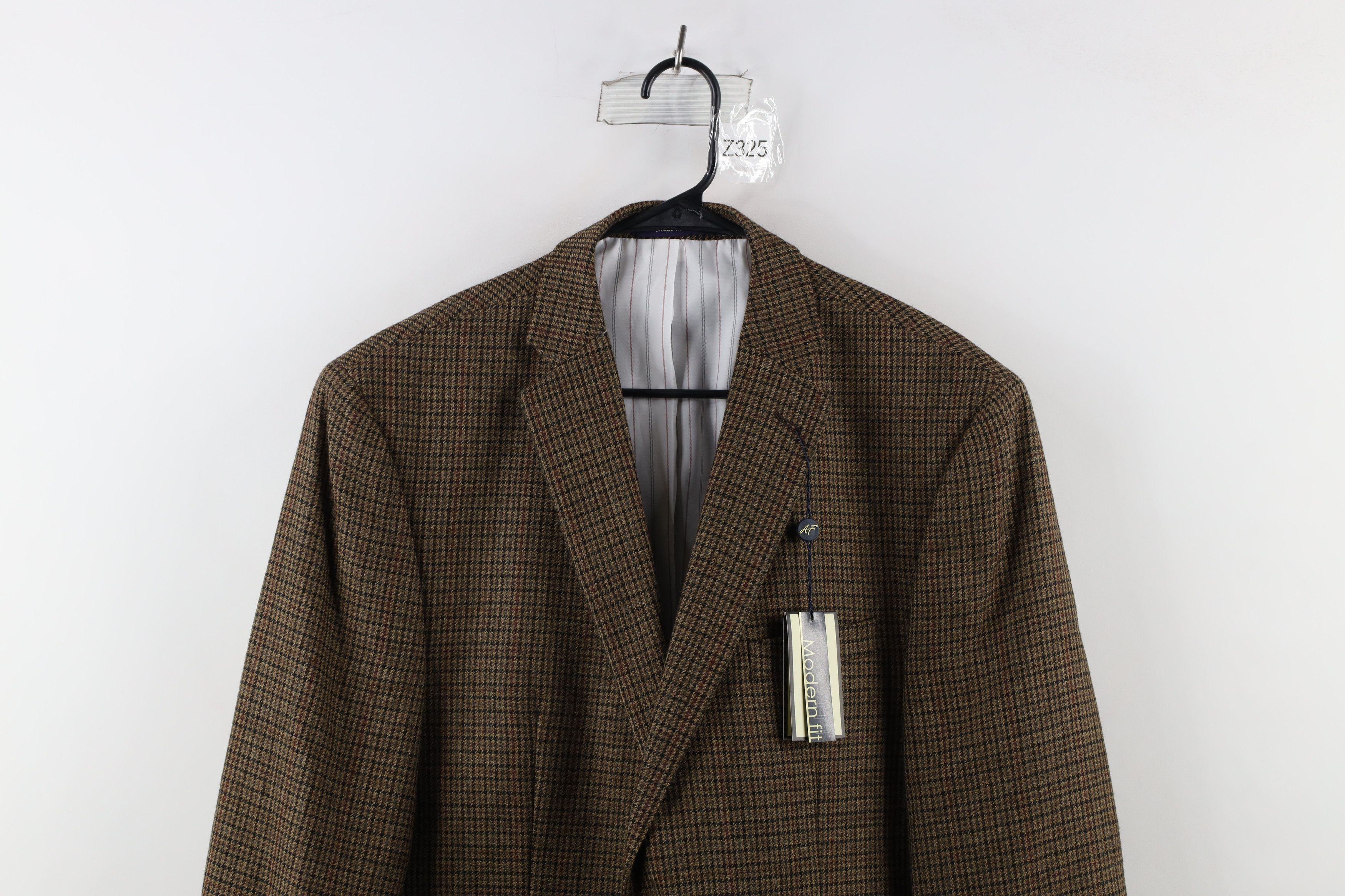 Vintage Deadstock Vintage Wool Houndstooth 2 Button Suit Coat Jacket Size 42L - 3 Thumbnail