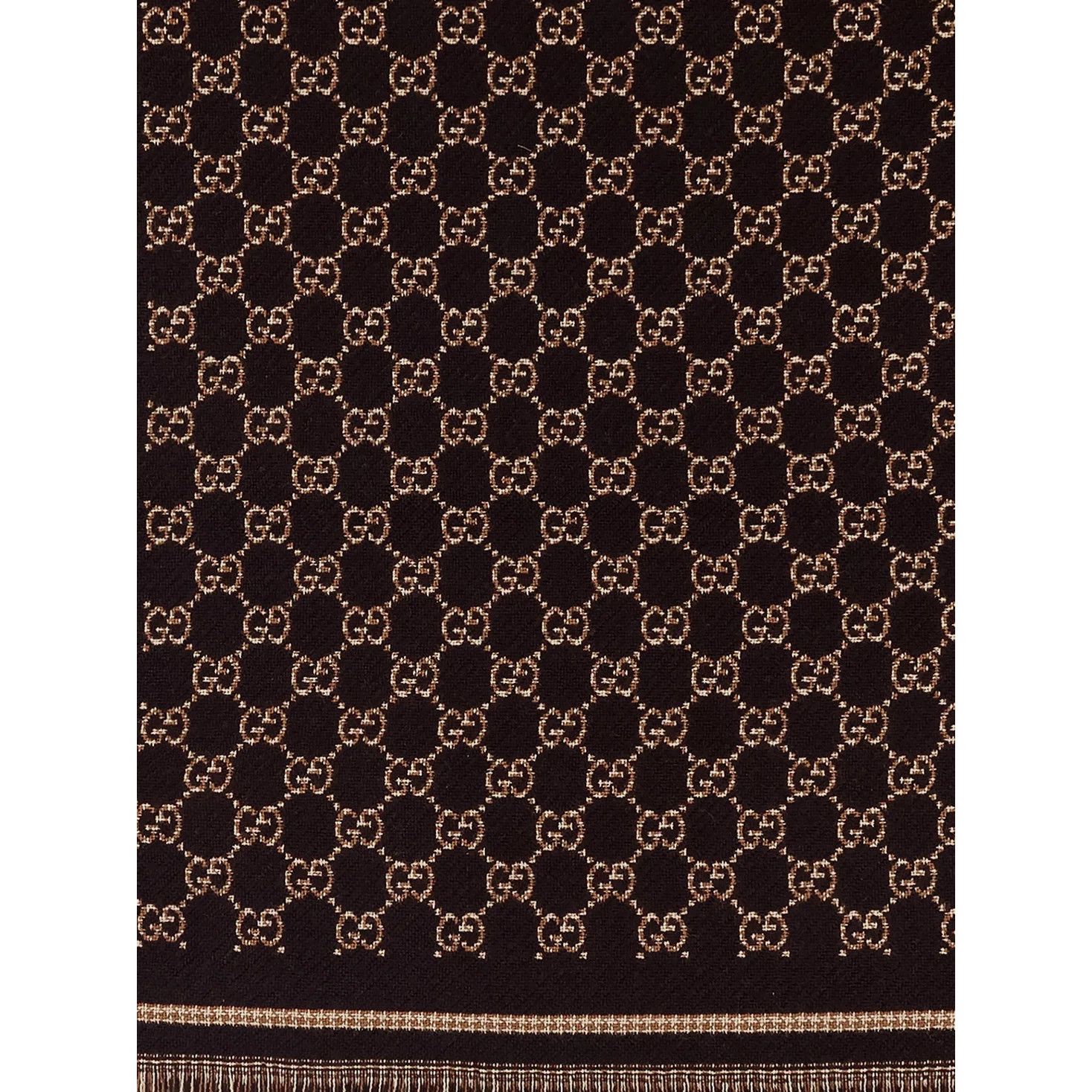 Gucci GUCCI Brown GG Wool Scarf New & Authentic Size ONE SIZE - 2 Thumbnail