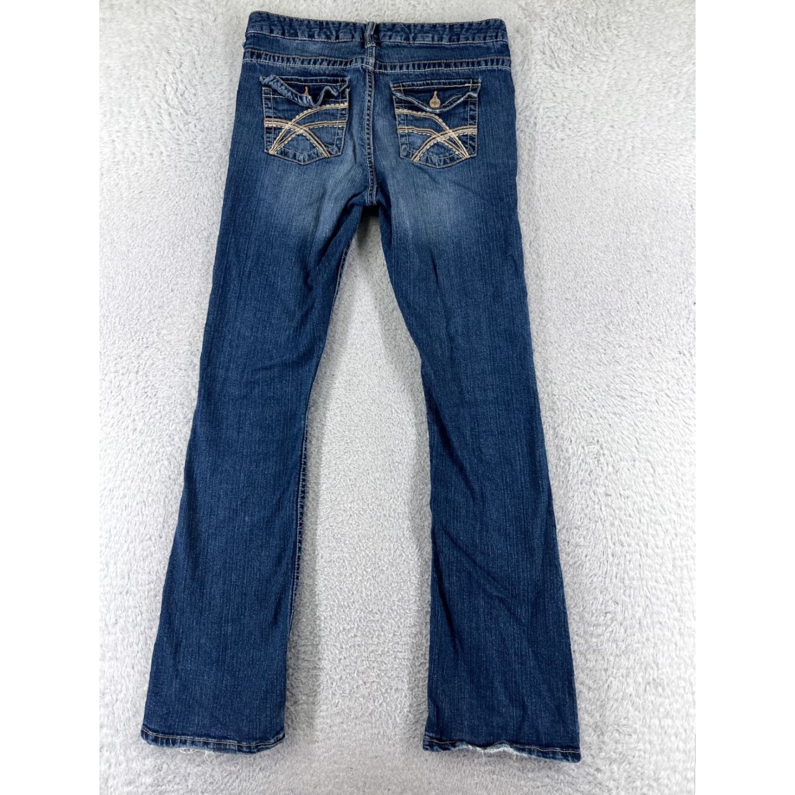 Vintage Rue 27 Blue Denim Jeans Mid Rise Boot Medium Wash Cotton Blend Women's Jeans Rue 27 Blue Denim Bootcut 5-Pocket Girls? Size 27" / US 4 / IT 40 - 2 Thumbnail