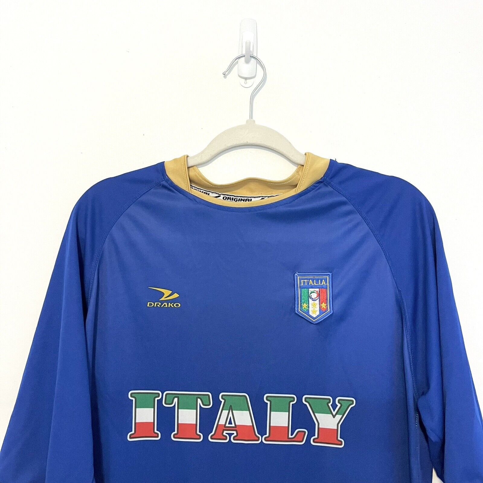 Vintage VTG Drako Original Italy Jersey Soccer Azzuri Y2K Sz L Size US L / EU 52-54 / 3 - 2 Thumbnail