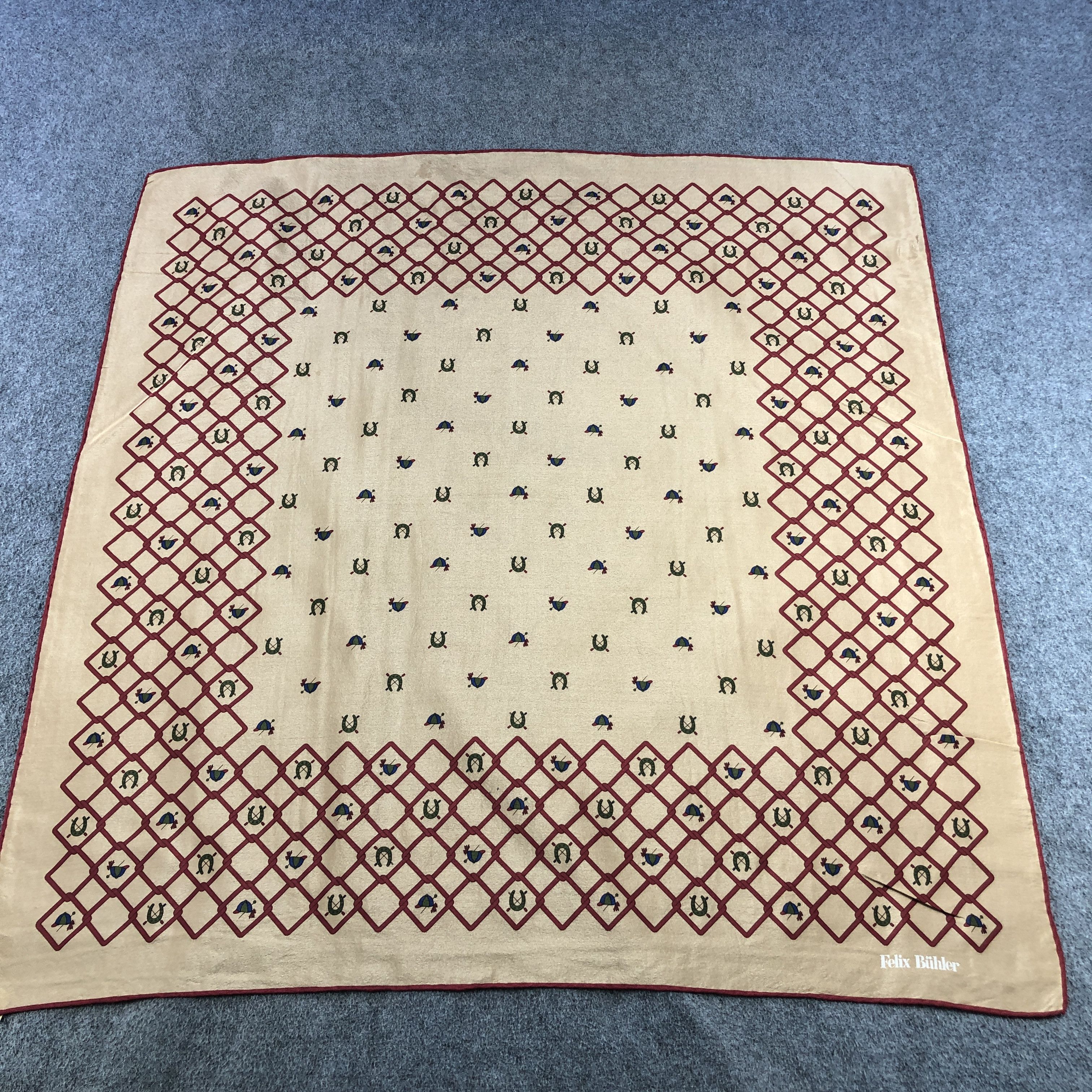 Vintage Felix Buhler Hand Rolled Silk Scarf M1057 Size ONE SIZE - 2 Thumbnail