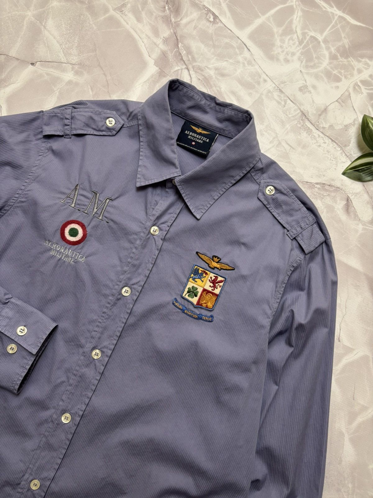 Aeronautica Militare Aeronautica Militare Uniform Shirt Made in Italy Blue-Gray M Size US M / EU 48-50 / 2 - 3 Thumbnail