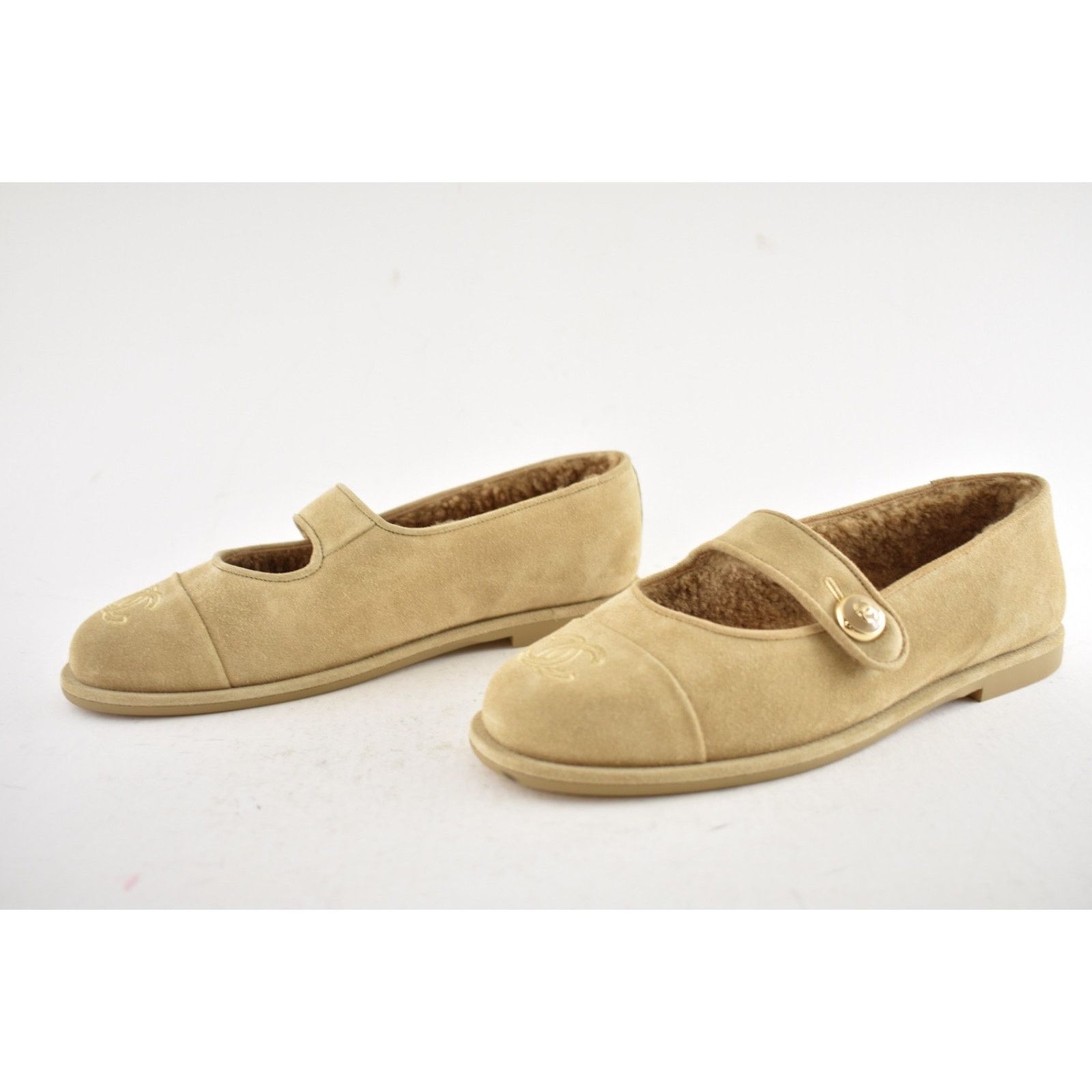Chanel Shearling Fur Mary Jane Moccasin Ballet Loafer Flat 38.5 Size US 8.5 / IT 38.5 - 15 Thumbnail