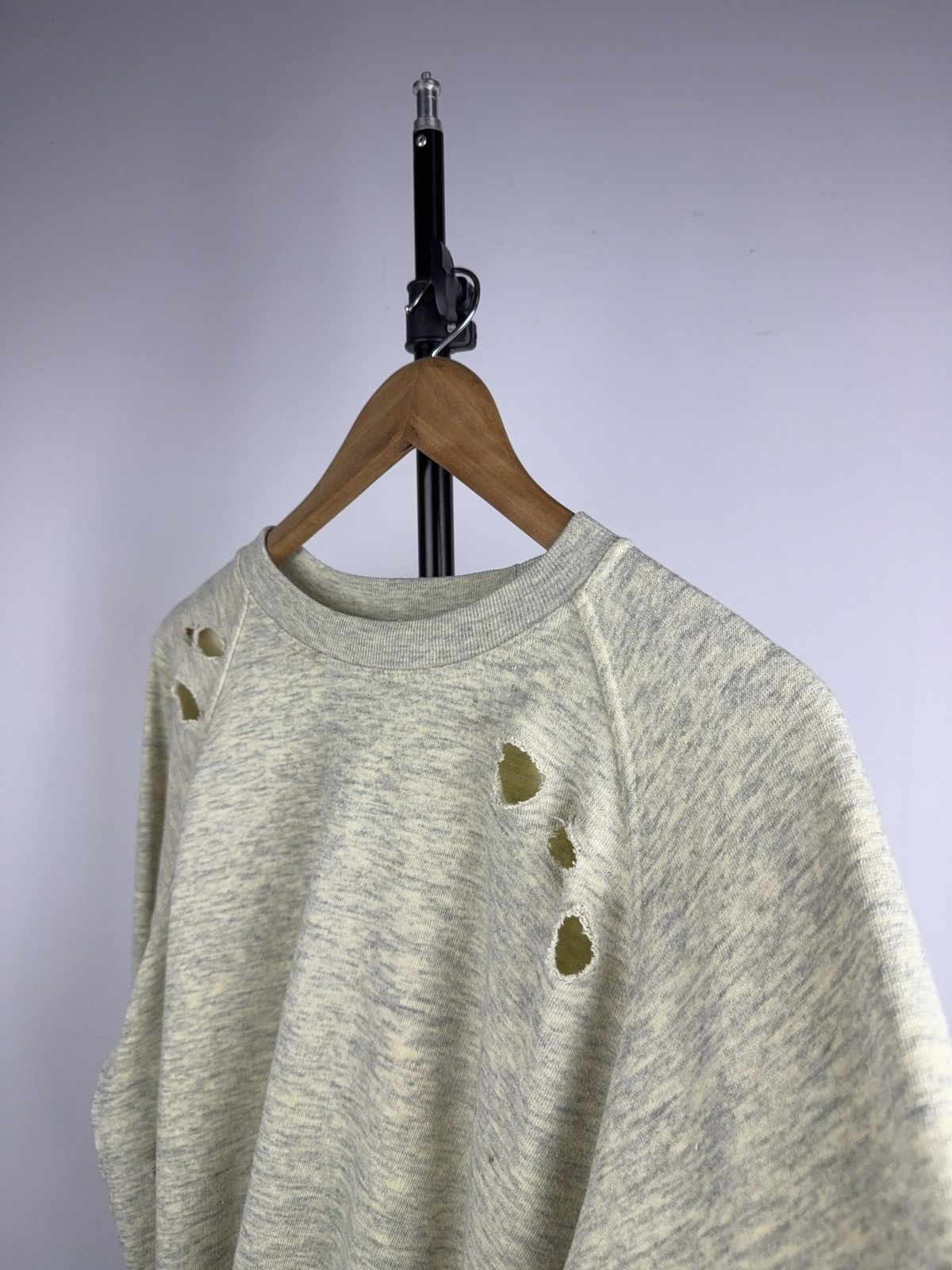 Japanese Brand Distressed Sweatshirt Switcher Grunge Crewneck Gray/Yellow Size US L / EU 52-54 / 3 - 6 Thumbnail