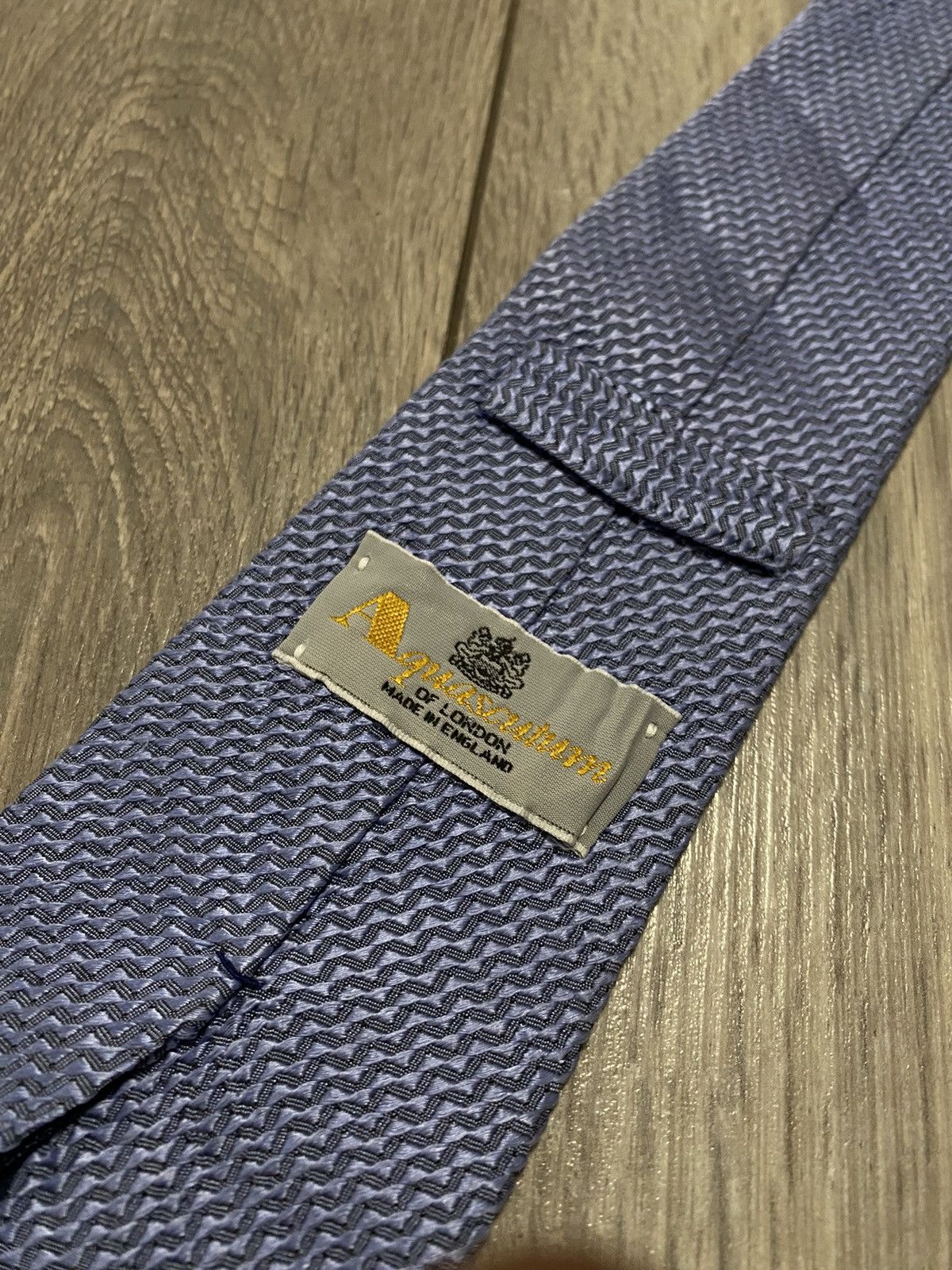 Aquascutum 🌊 Vintage Aquascutum Tie Silk England Designer Wave Pattern Size ONE SIZE - 3 Thumbnail