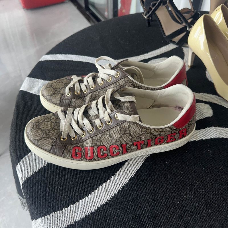 Gucci Gucci Ace Tiger Leather High-Top Sneakers Size US 7.5 / EU 40-41 - 1 Thumbnail